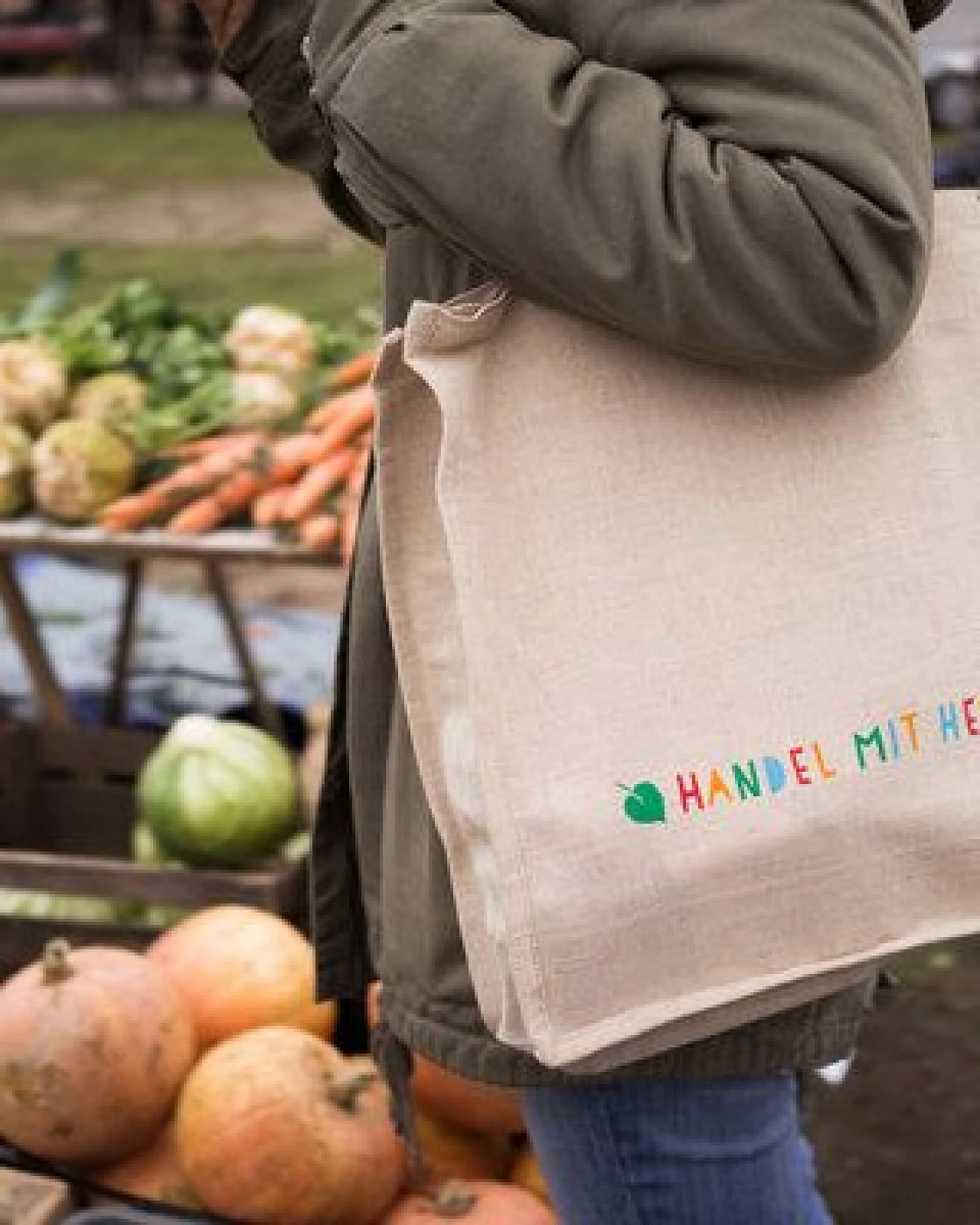 Jutexpo Juco Stoffbeutel – Handel mit Herz - medium – Ansicht 3