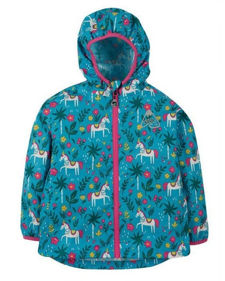 Frugi Regenjacke Indisches Pferd in petrol "Rain or Shine"