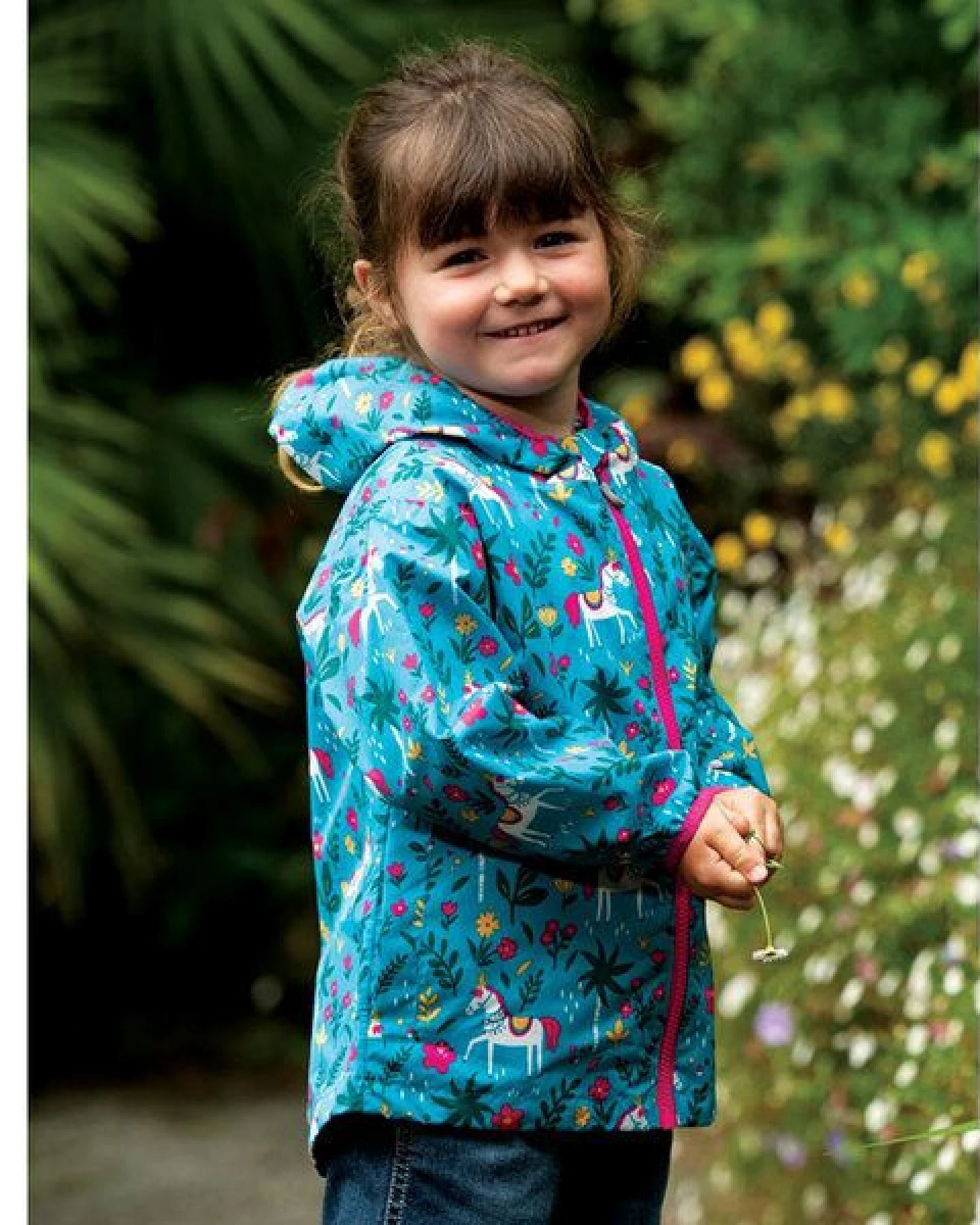 Frugi Regenjacke Indisches Pferd in petrol "Rain or Shine" – Ansicht 2