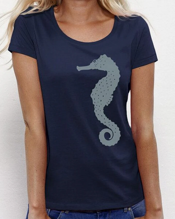 Picopoc Seepferdchen T-Shirt für Damen in navy blau / dunkelblau