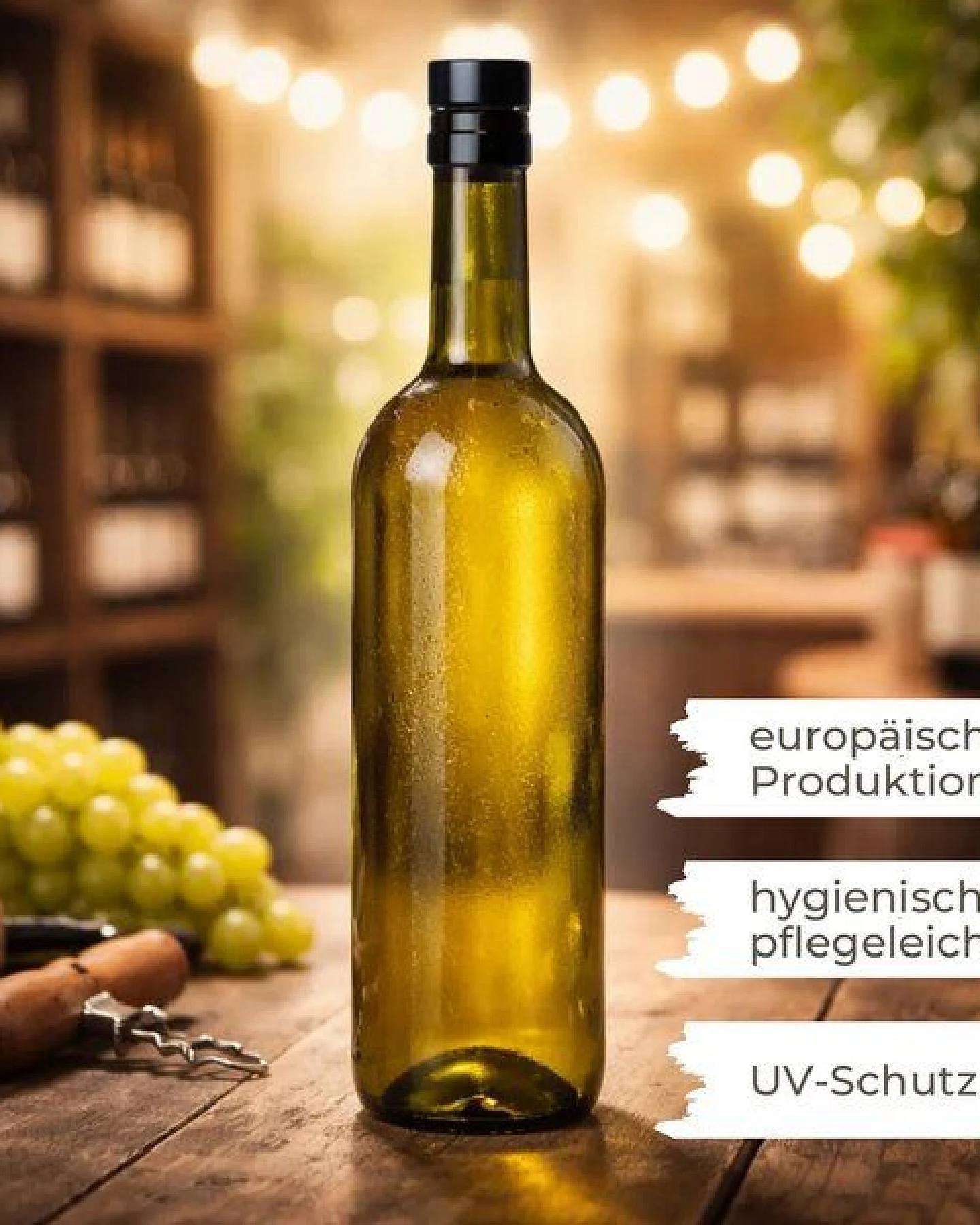 mikken 6er Set Ölflasche 750ml Weinflasche Glasflasche mit Korken – Ansicht 2