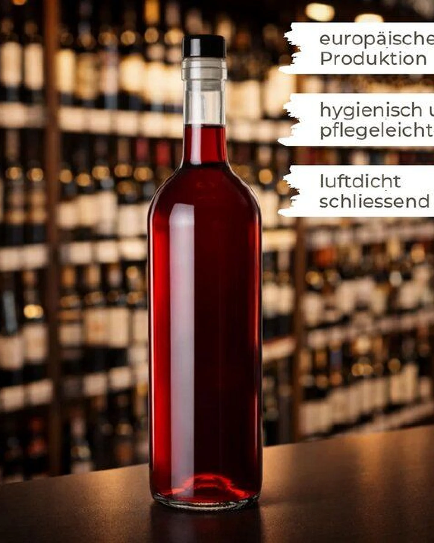 mikken 6er Set Ölflasche 750ml Weinflasche Glasflasche mit Korken – Ansicht 2