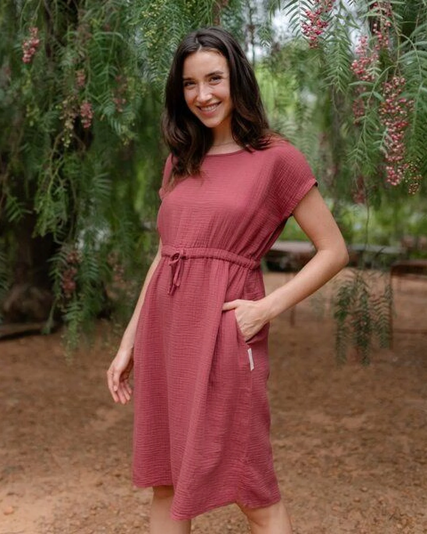 NORDLICHT Musselin Kleid Eleni aus 100% Bio-Baumwolle – Ansicht 2