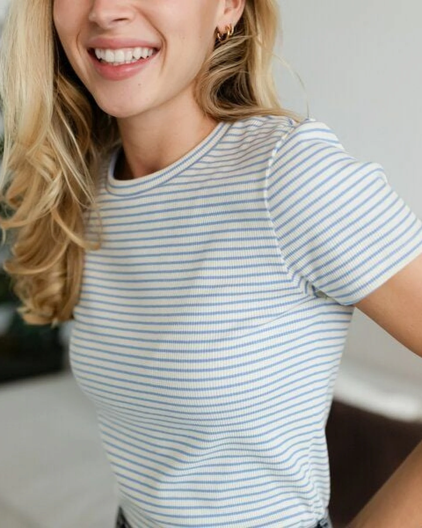 NORDLICHT Gestreiftes Ripp T-Shirt Elvie – Ansicht 3