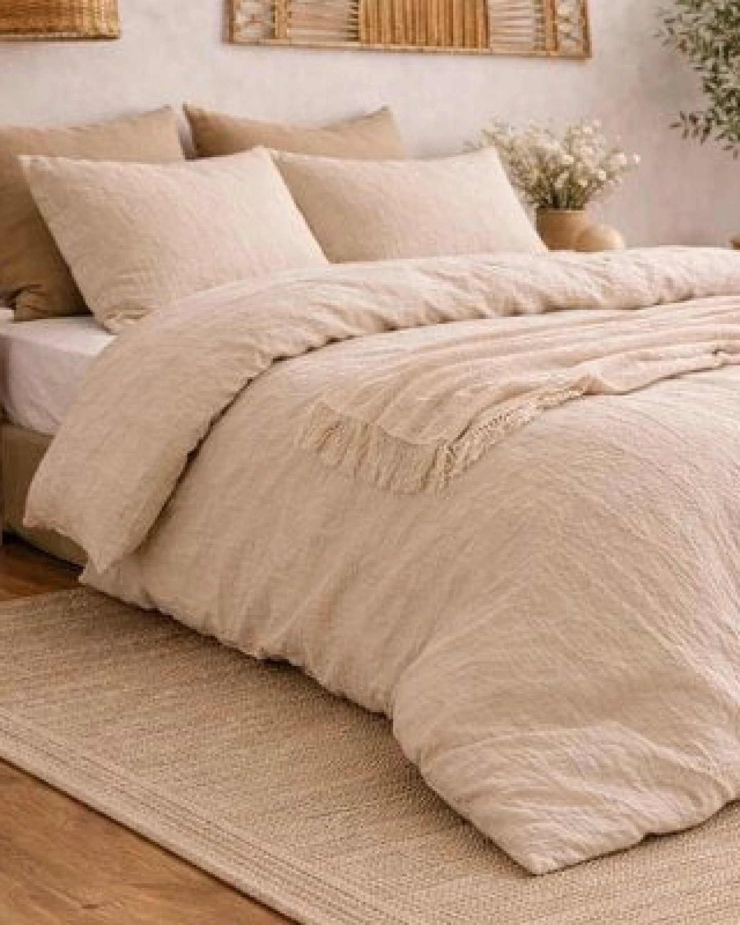 Sandiik Musselin Bettwäsche „Oat Beige“ – aus Biobaumwolle – Ansicht 3