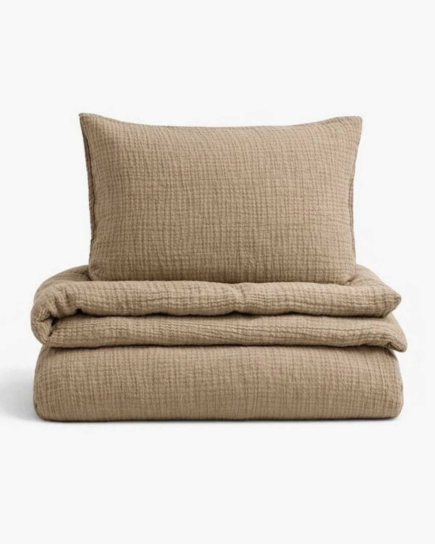 Sandiik Musselin Bettwäsche „Warm Taupe“ – aus Biobaumwolle – Ansicht 3
