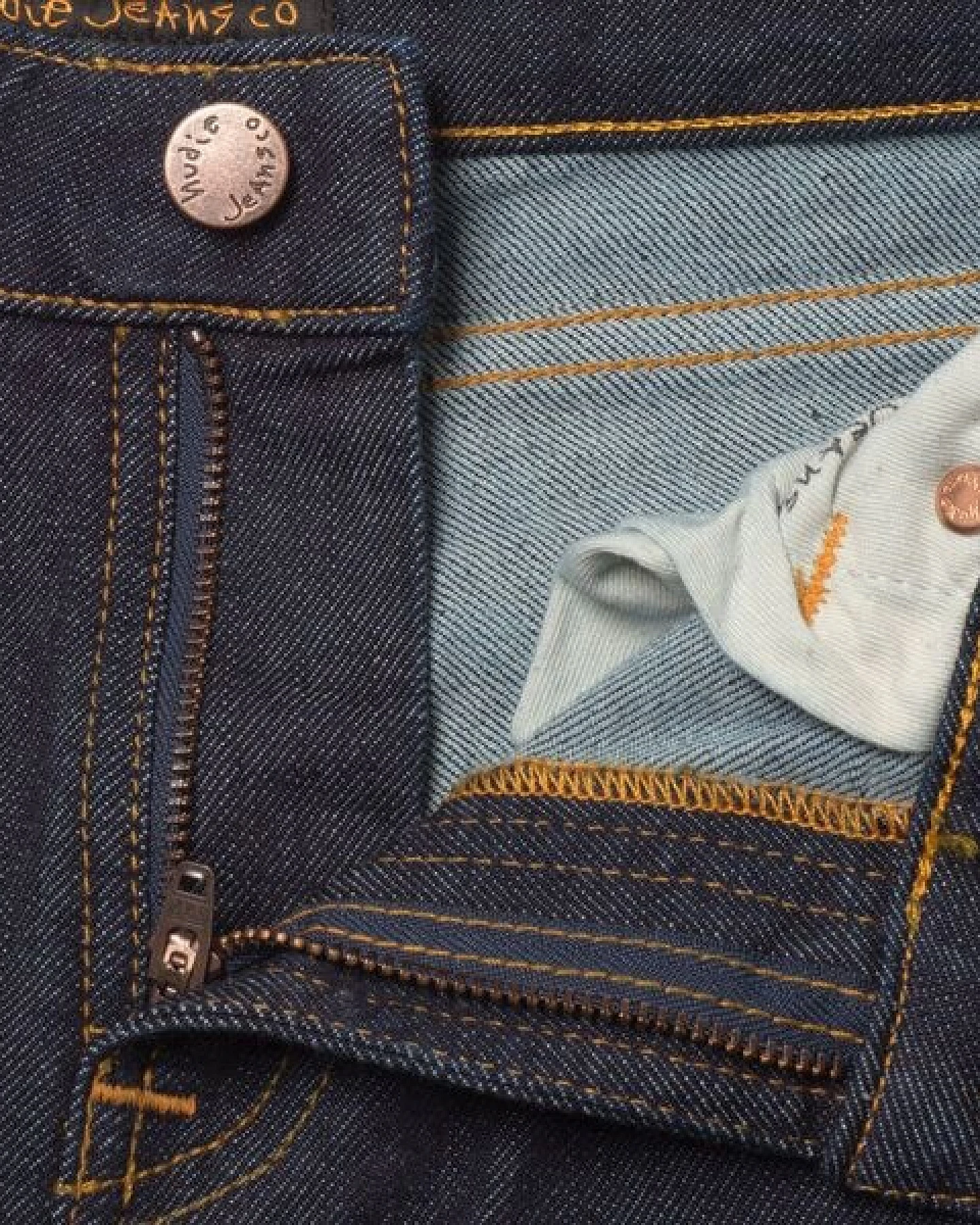 Nudie Jeans Skinny Lin Rinsed open Orange – Ansicht 3