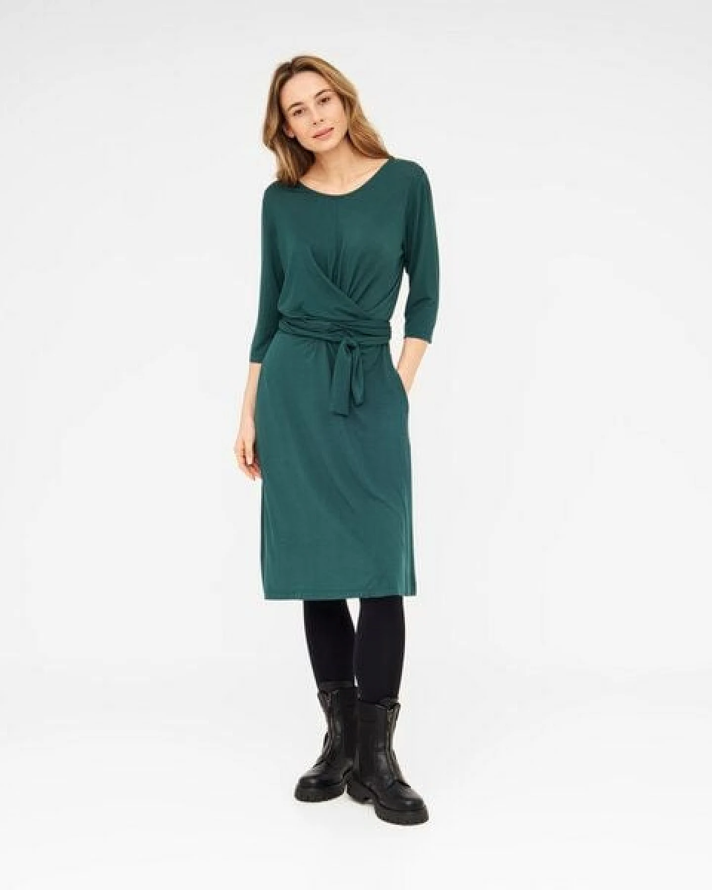 WiDDA berlin Jerseykleid SLINGA in Petrol aus Bio Baumwolle – Ansicht 4
