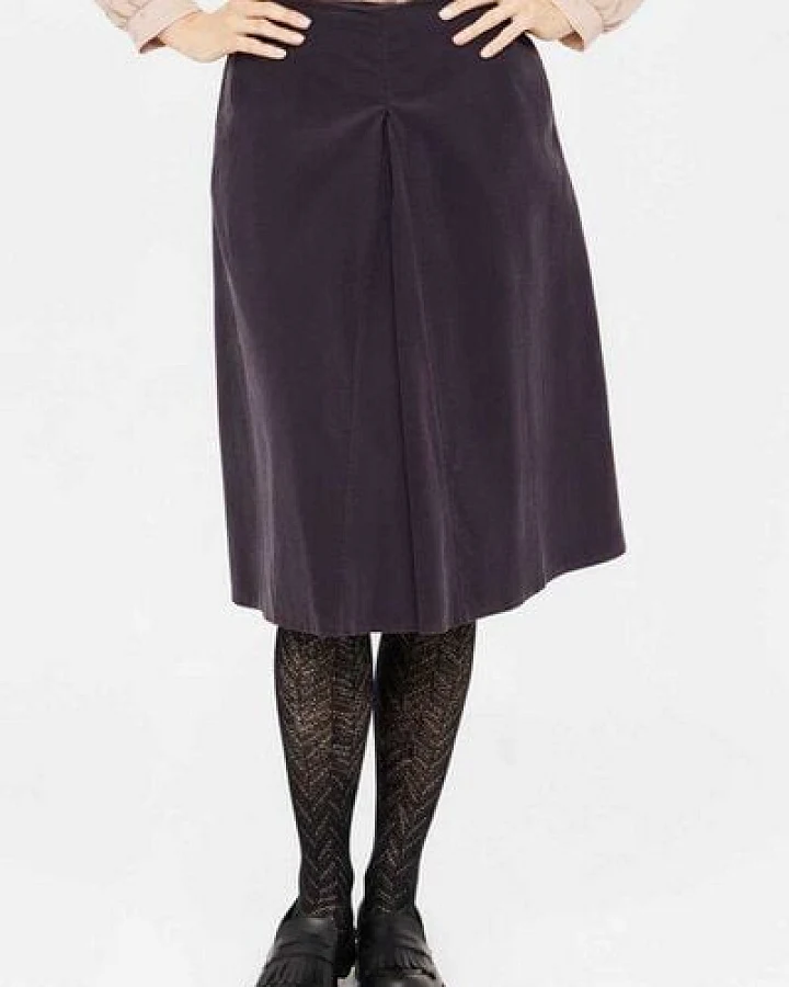 WiDDA berlin Cordrock PLEAT Grau aus Feincord