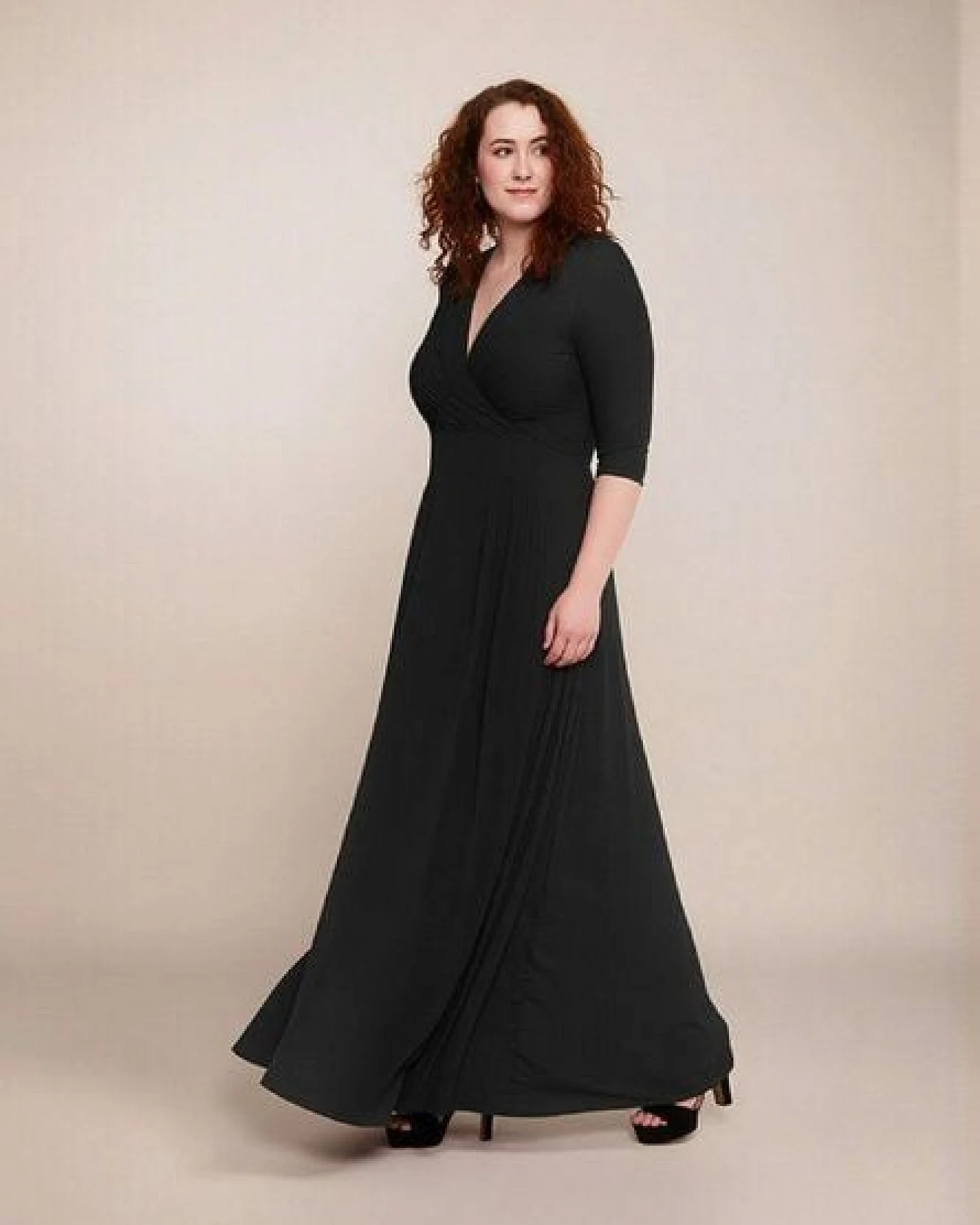 Ingoria MAGDALENA Maxi Kleid 3/4 Arm mit Taschen aus TENCEL® Modal Jersey – Ansicht 4