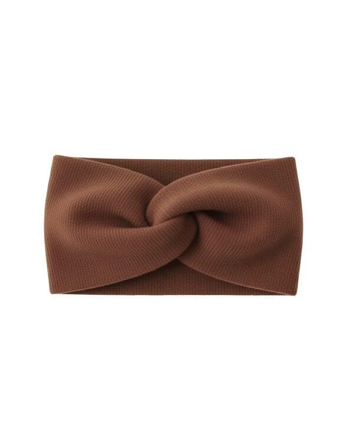 körber mode Stirnband Twist warm flauschig Bio Baumwolle Rippstruktur handmade rosa oder braun
