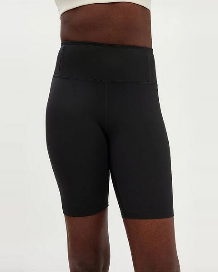 Girlfriend Collective Damen Bike Shorts Schwarz mit hohem Bund „Float" recycelt