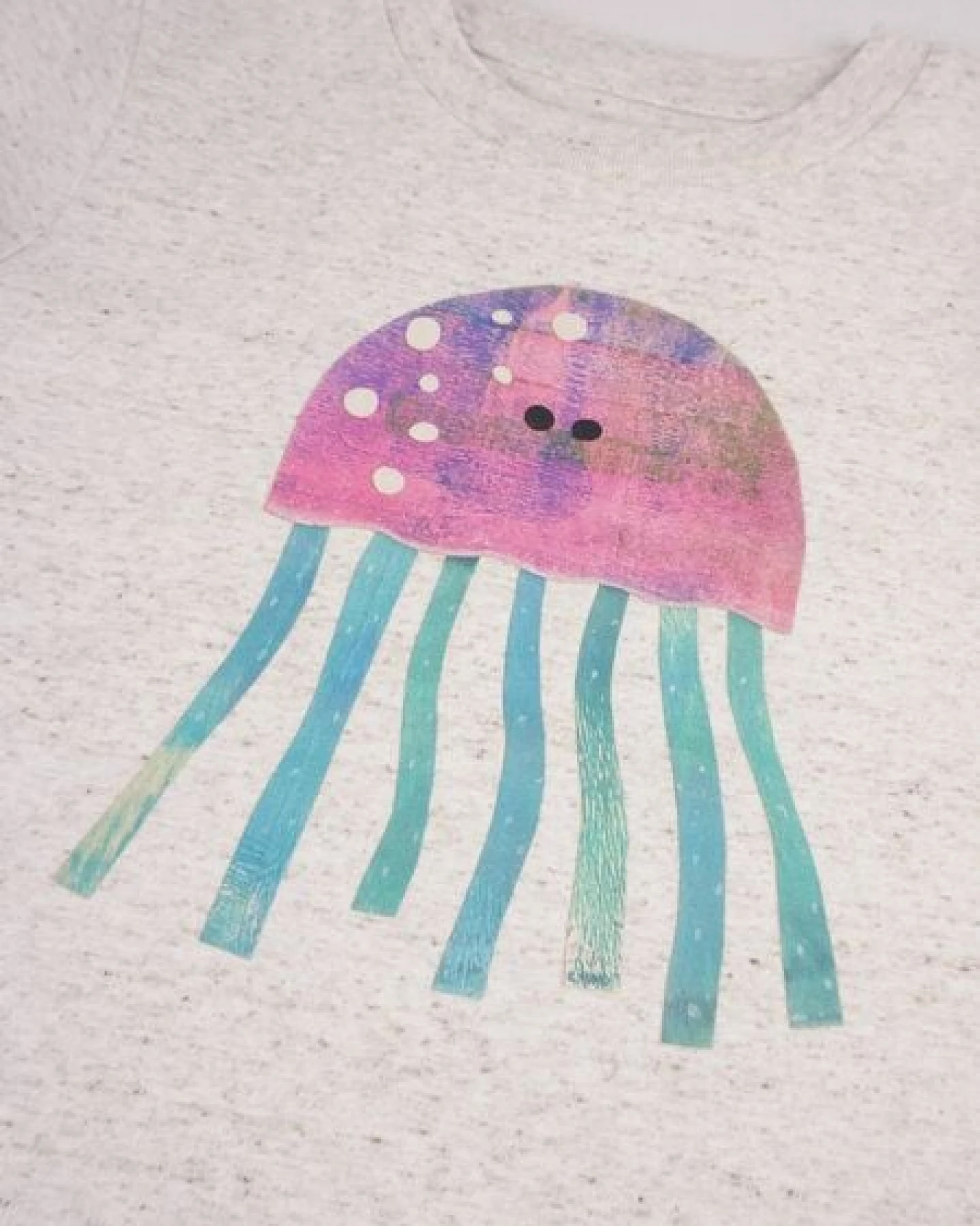 Meladi Kinder Shirt aus Biobaumwolle - Qualle auf Eco Heather – Ansicht 3