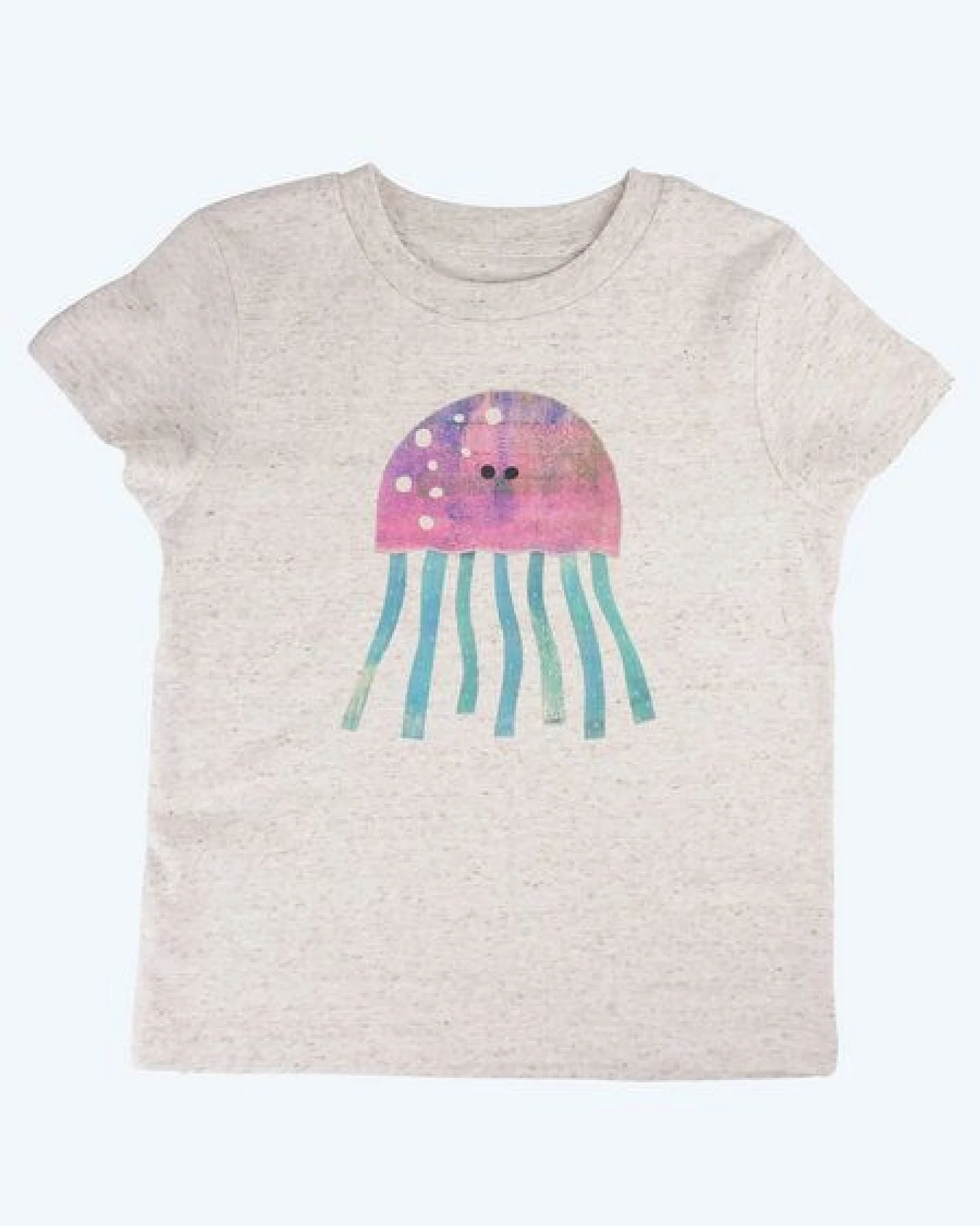 MELAdi Kinder Shirt aus Biobaumwolle - Qualle auf Eco Heather – Ansicht 2