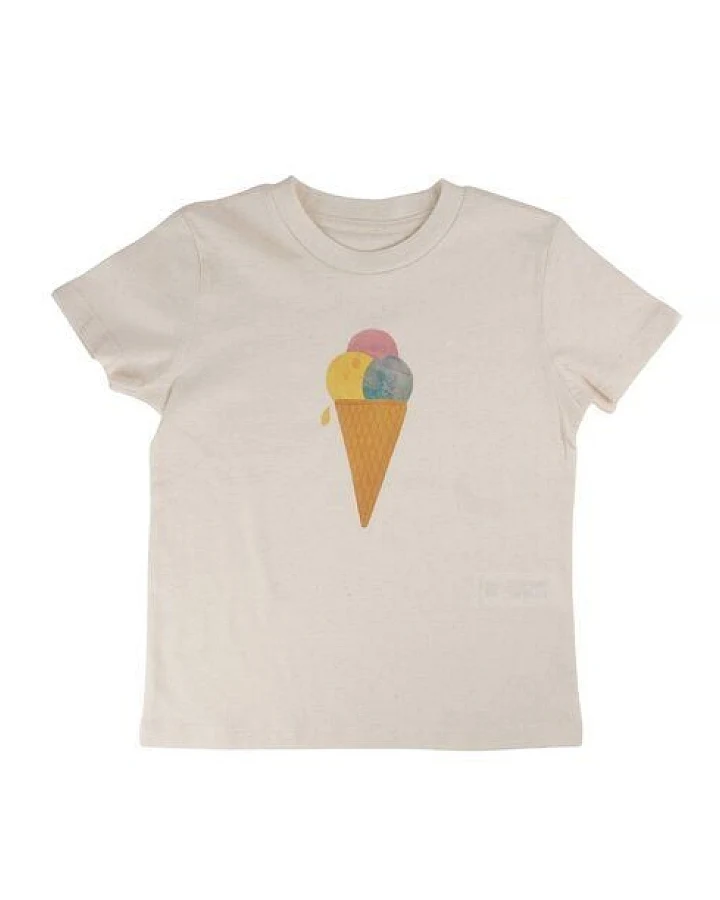 Meladi Kinder Shirt aus Biobaumwolle - Eiscreme auf Natural Raw
