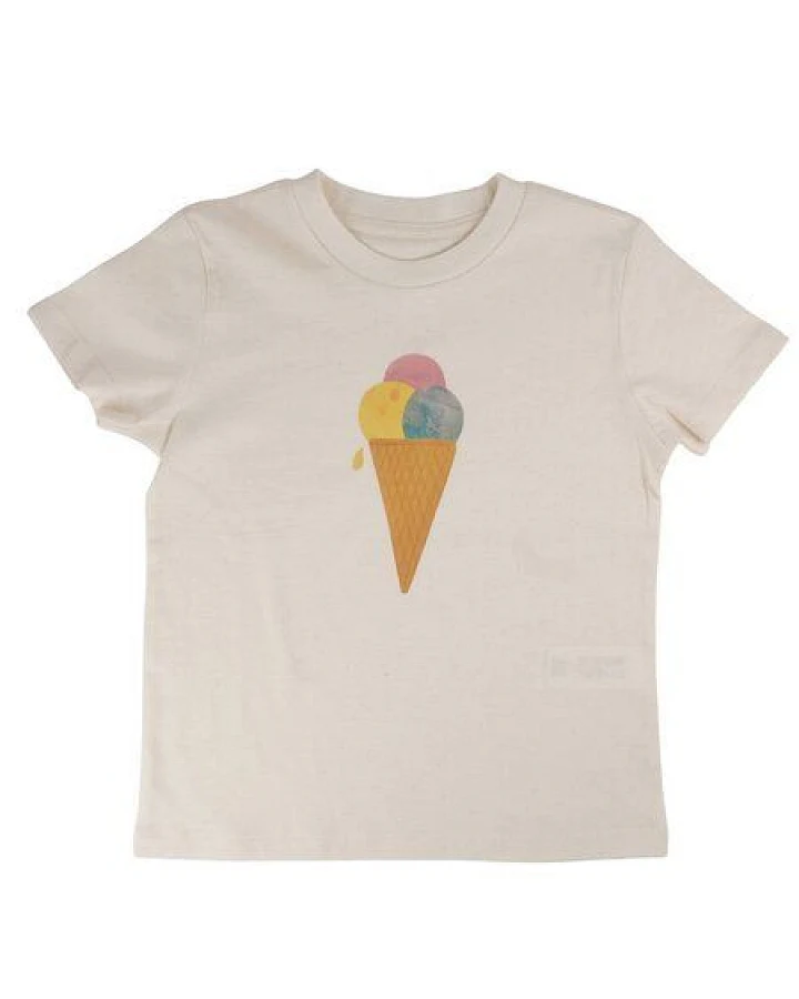 Meladi Kinder Shirt aus Biobaumwolle - Eiscreme auf Natural Raw