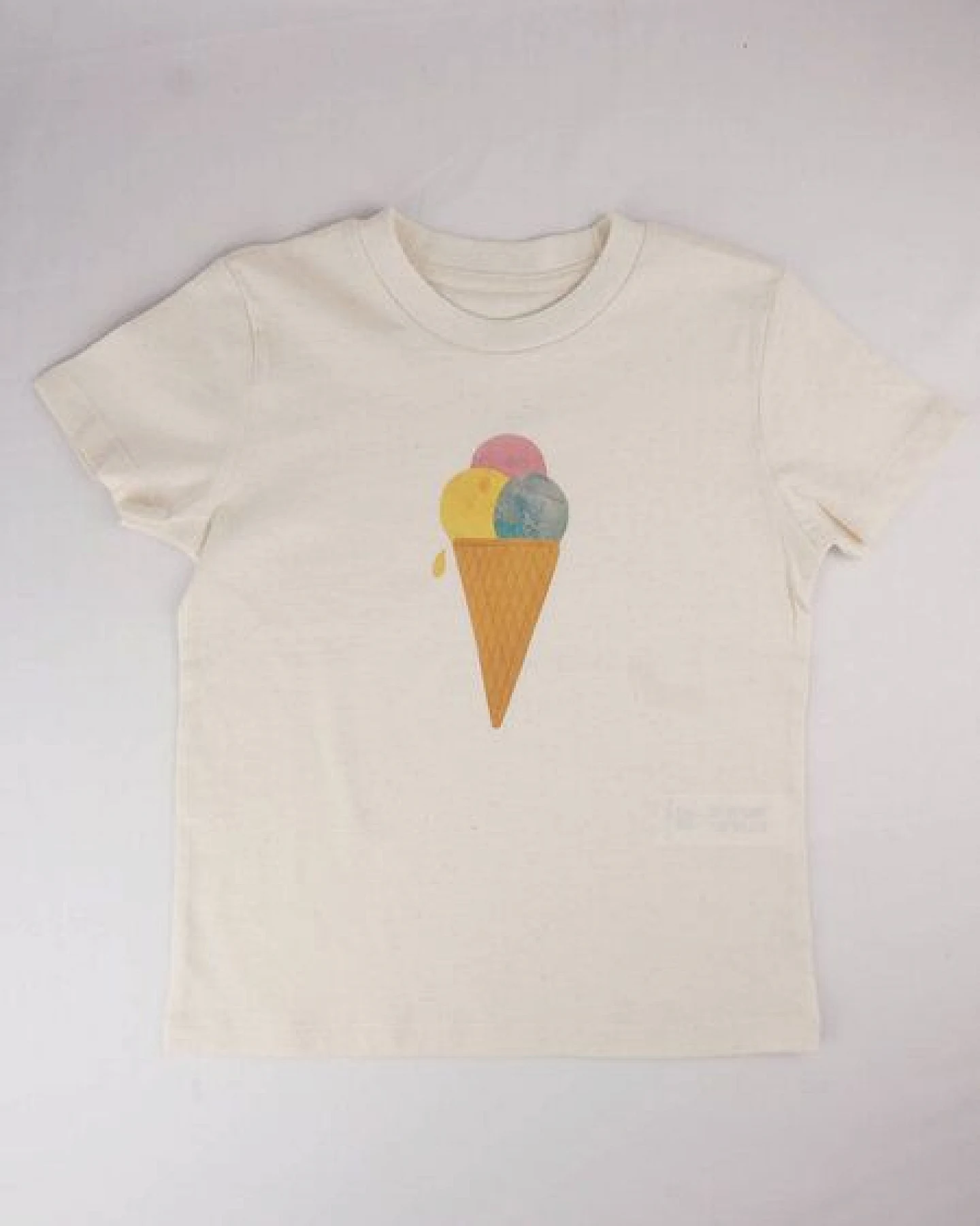 Meladi Kinder Shirt aus Biobaumwolle - Eiscreme auf Natural Raw – Ansicht 3