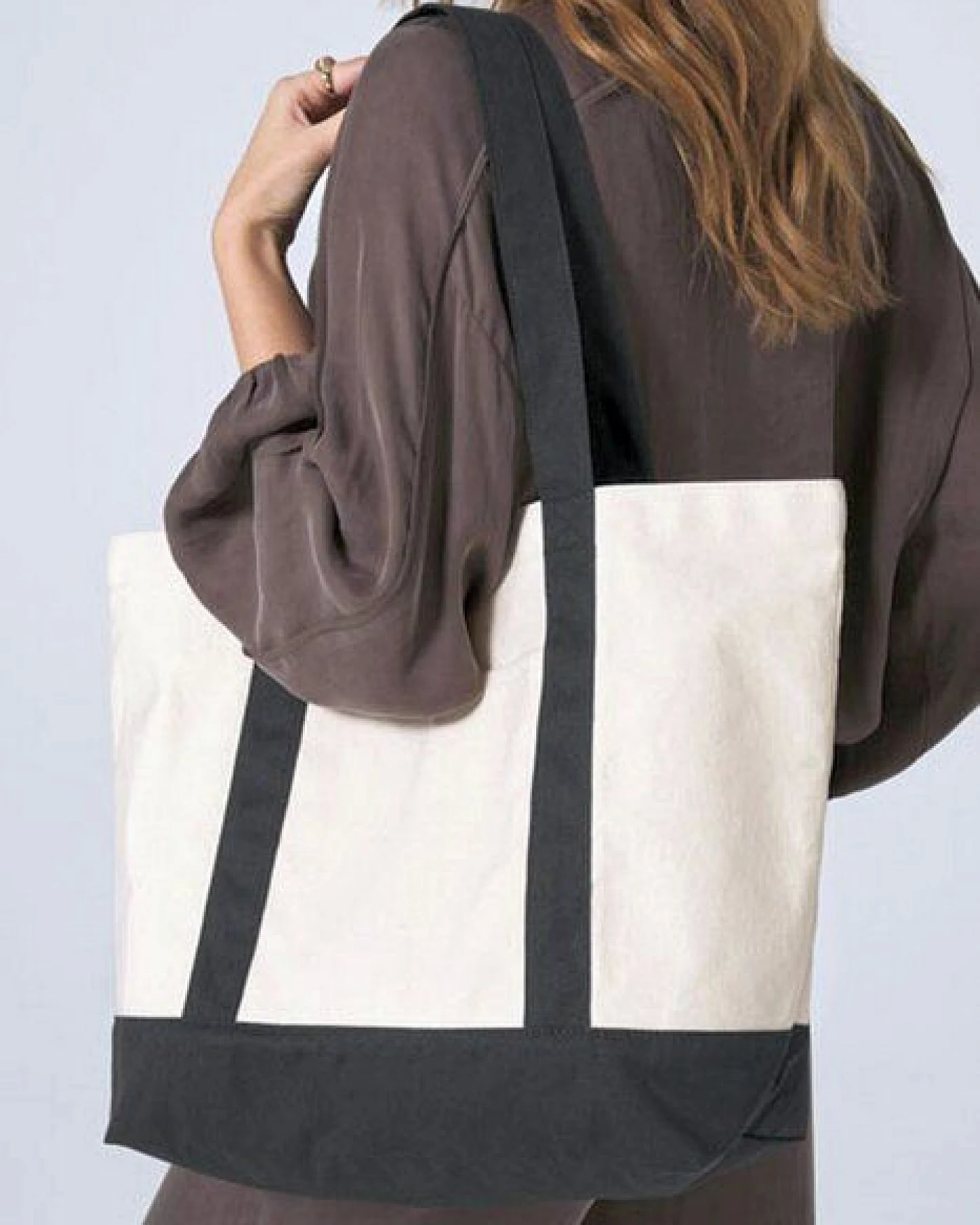 Westford Mill EarthAware Organic Shopper Strandtasche Einkaufstasche Varsity – Ansicht 2