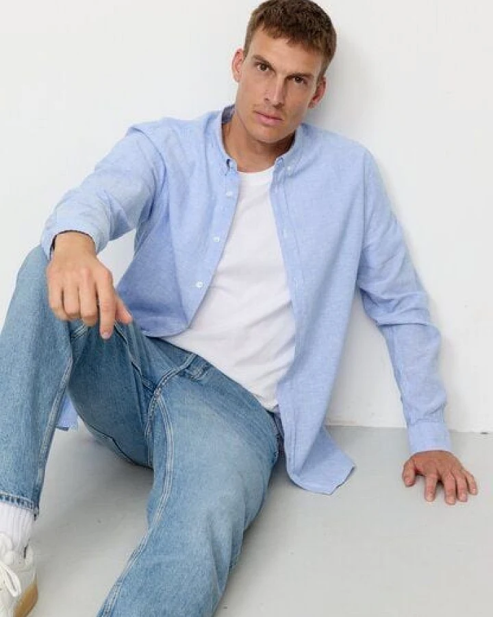 Herren Hemd aus Bio-Baumwoll-Leinen Mix - YEW STRIPES - recolution