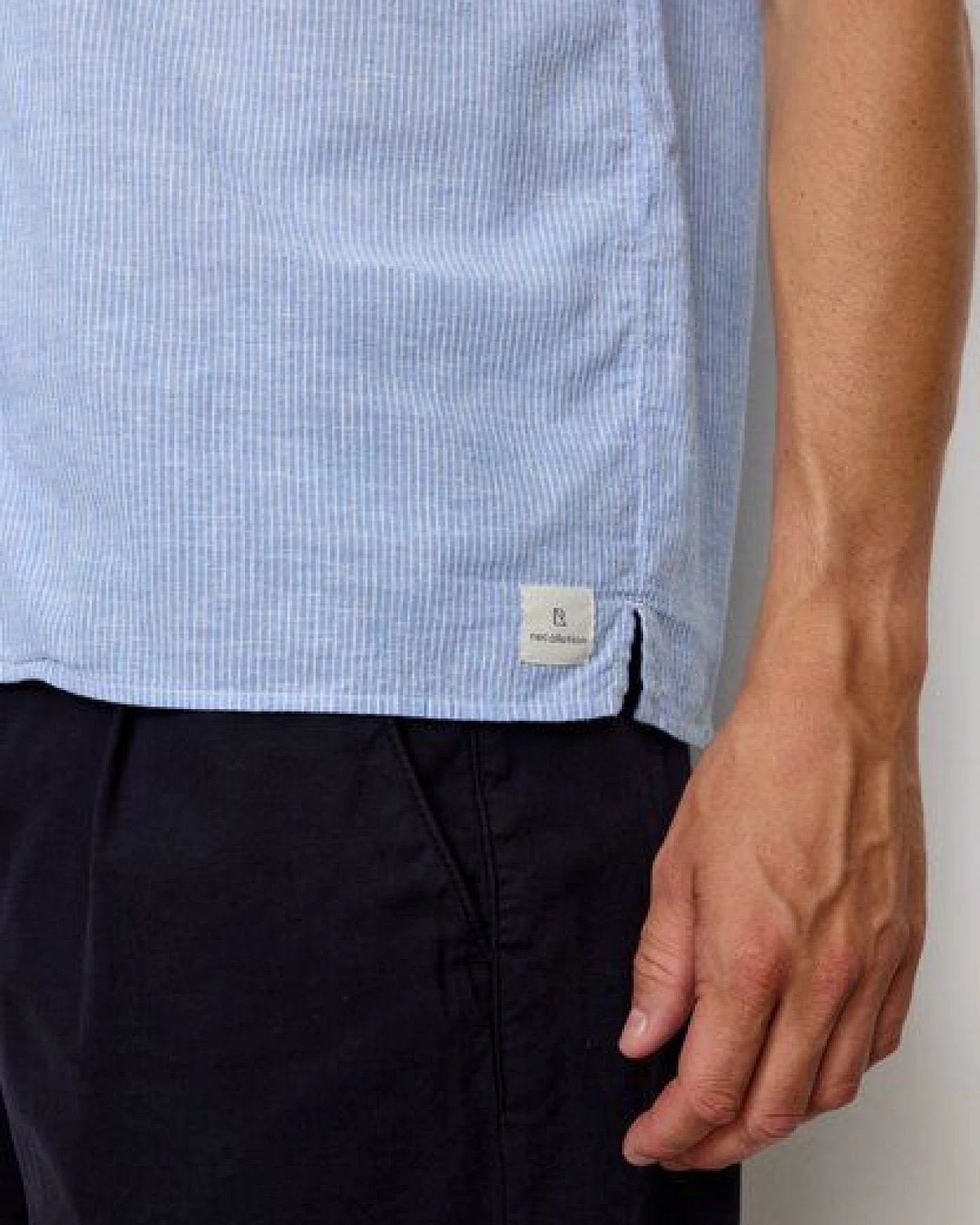 Herren Hemd aus Bio-Baumwoll-Leinen Mix - CASHEW STRIPES - recolution – Ansicht 4