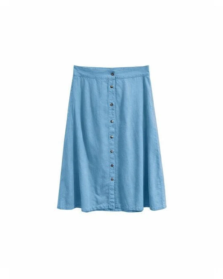 Mazine A-Jeans-Rock aus Tencel mit Knopfleiste