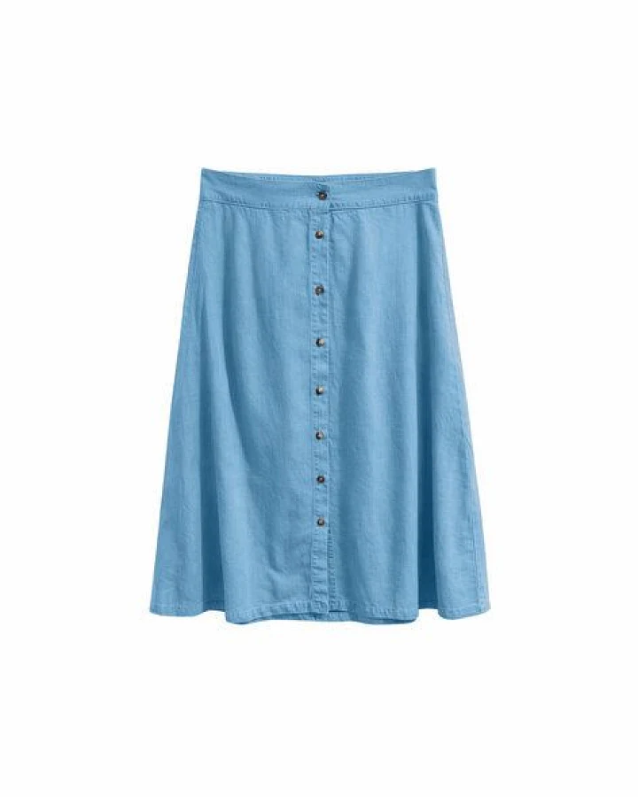 Mazine A-Jeans-Rock aus Tencel mit Knopfleiste