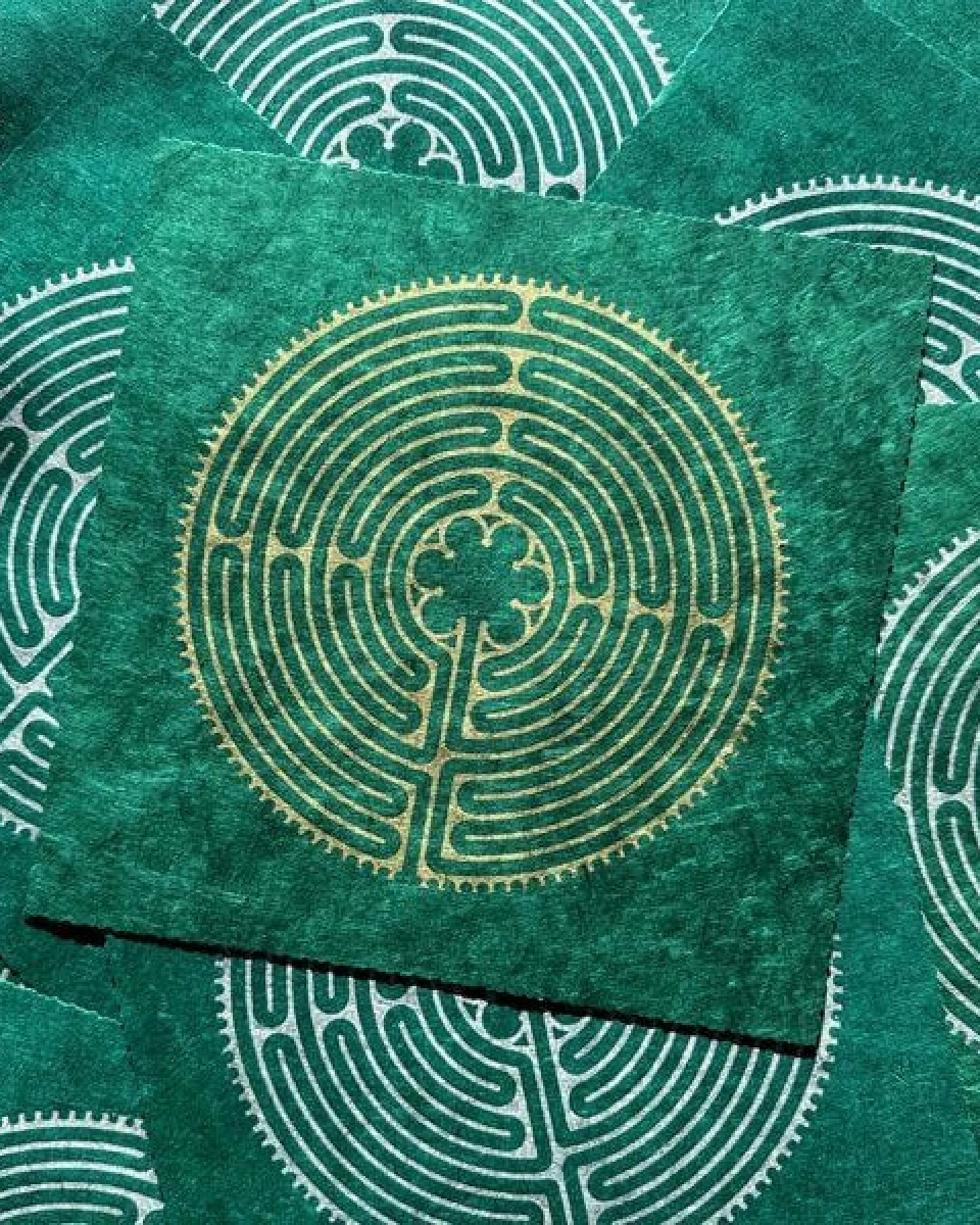 Veskor Cassiopeia LABYRINTH VON CHARTRES der Kathedrale Notre-Dame Linoldruck – Ansicht 4