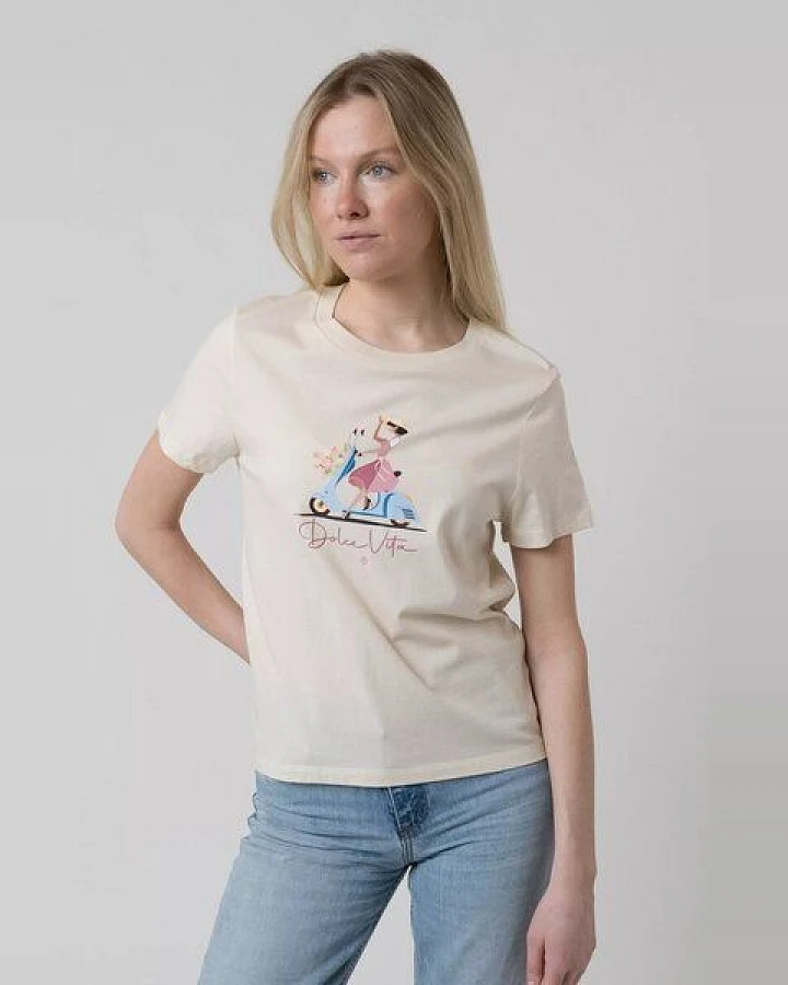 Bavarian Caps Damen T-Shirt aus Bio-Baumwolle "Dolce Vita: Roller" - Natur