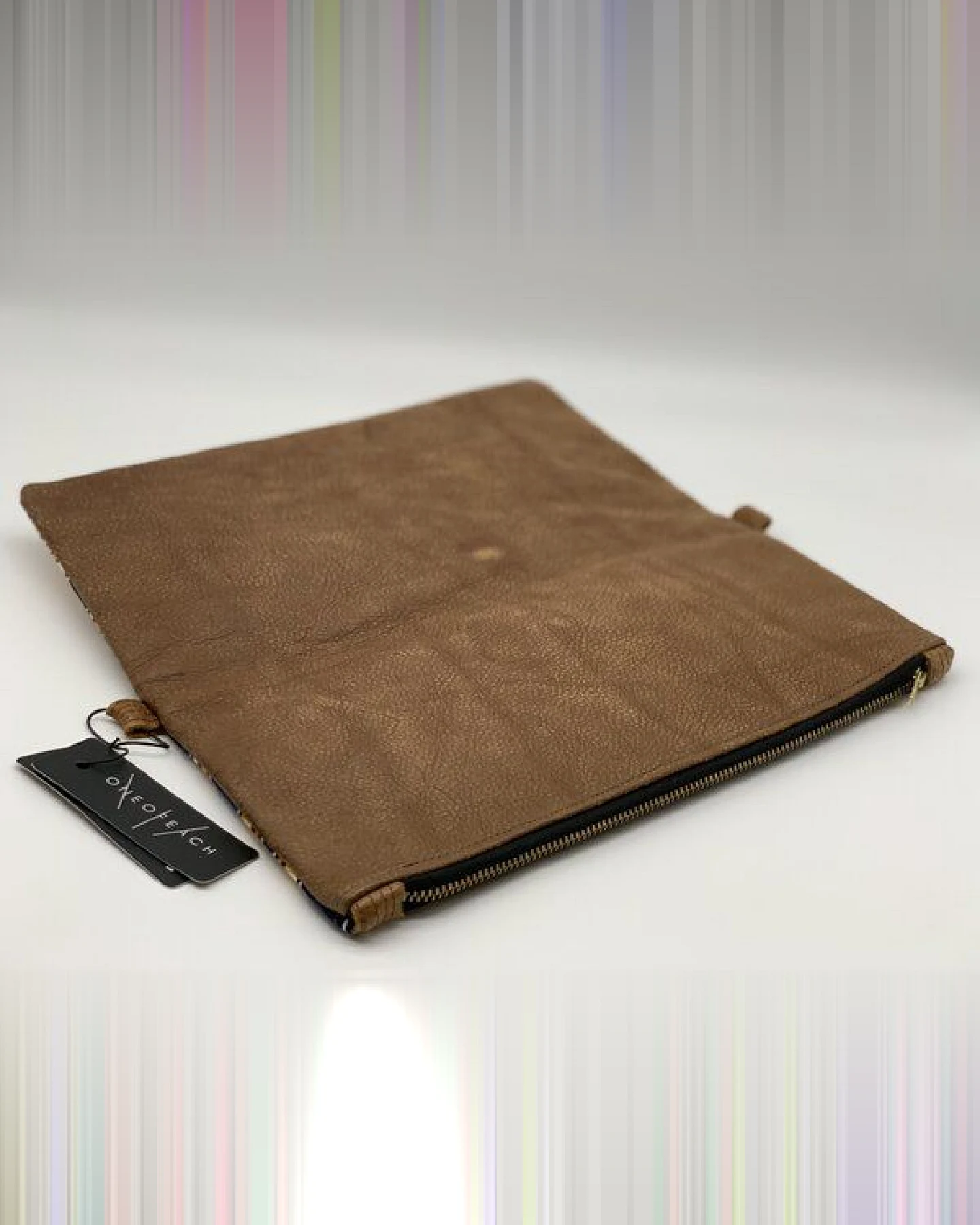 ONE OF EACH Clutch "Ghana" Handtasche aus Leder und Baumwollstoff mit afrikanischem Print – Ansicht 4