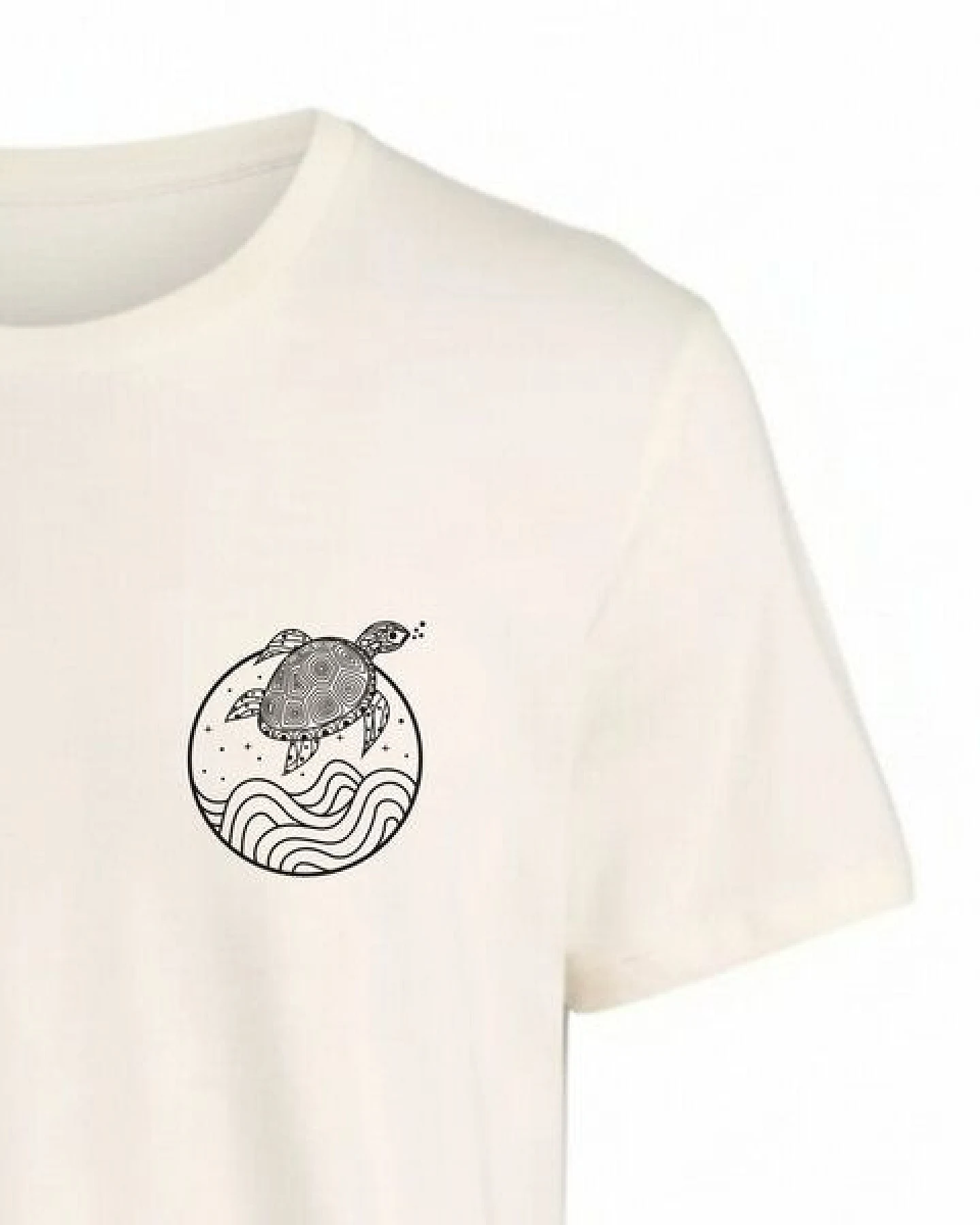 vis wear Schildkröte zwischen Ozean und Wellen – Unisex Recyceltes Tee – Ansicht 3