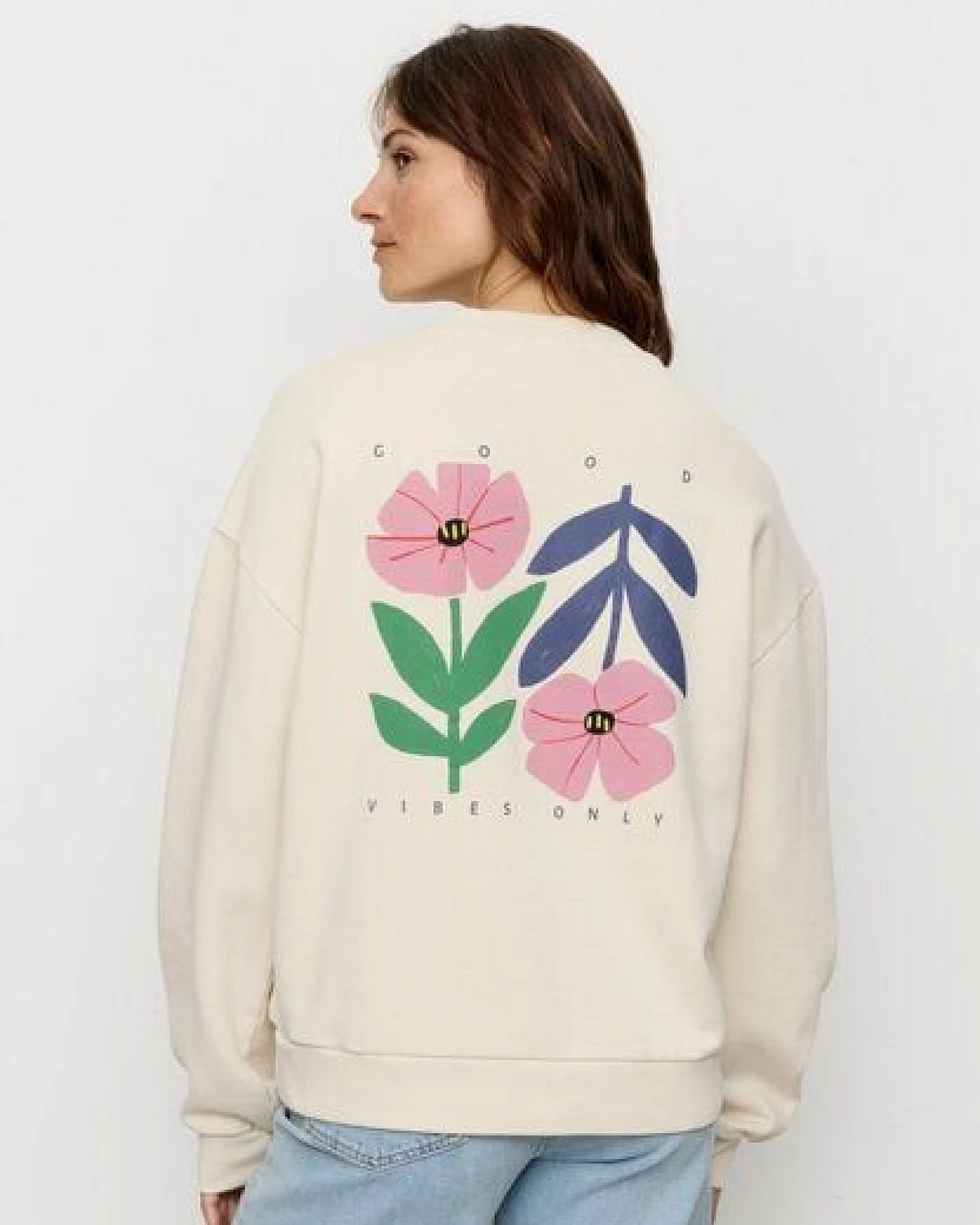 Damen Sweatshirt aus Bio-Baumwolle - NERINE GOOD VIBES - recolution – Ansicht 4