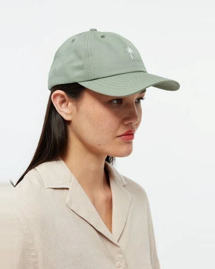 Givn Berlin Dad Cap GBTIM (PALM TREE) aus Bio-Baumwolle mit Stickerei - Eucalyptus Green