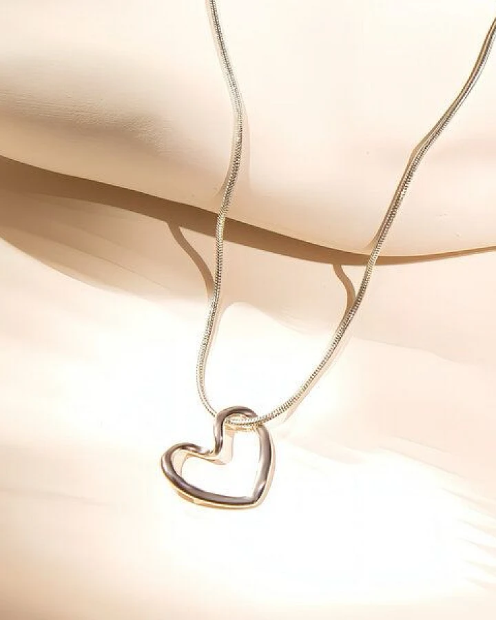Silber Kette Mit Gold Herz