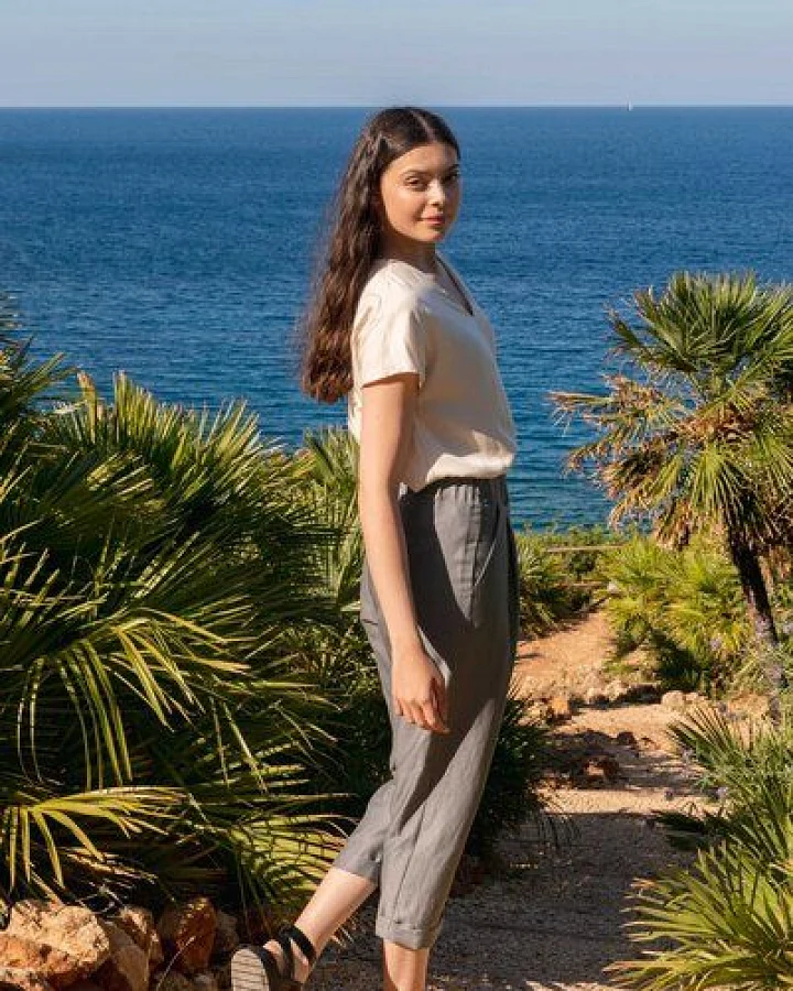 WiDDA berlin Bundfaltenhose JUPP grau aus TENCEL® und Leinen