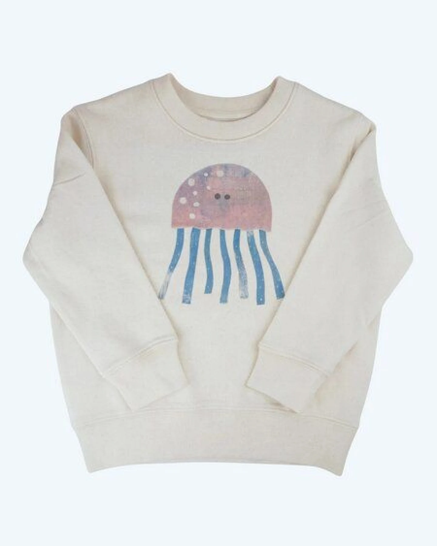 MELAdi Kinder Sweater aus Biobaumwolle - Qualle auf Natural White – Ansicht 2