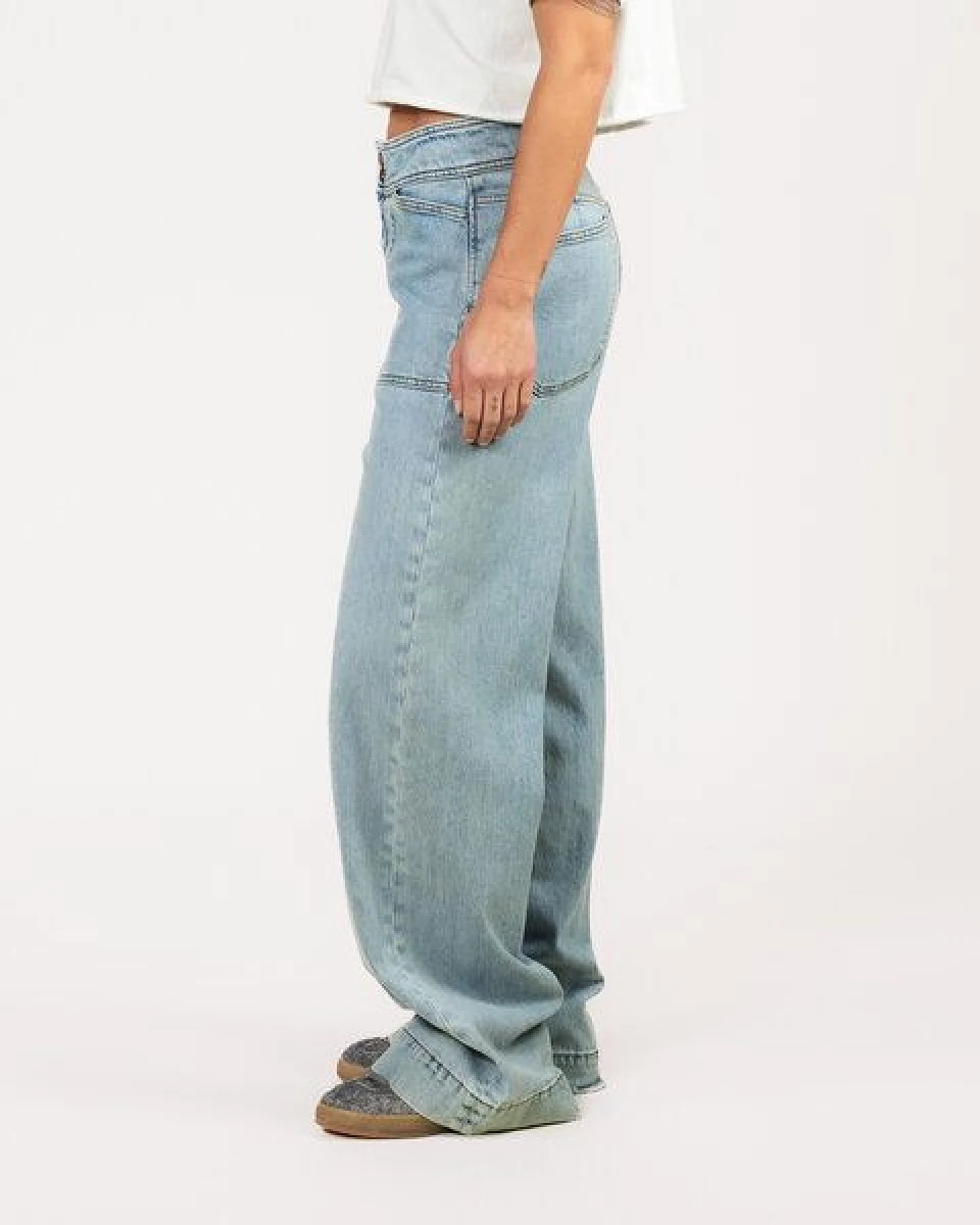 Kuyichi FARRAH Flare Jeans (Worker Steel blue) – Ansicht 4