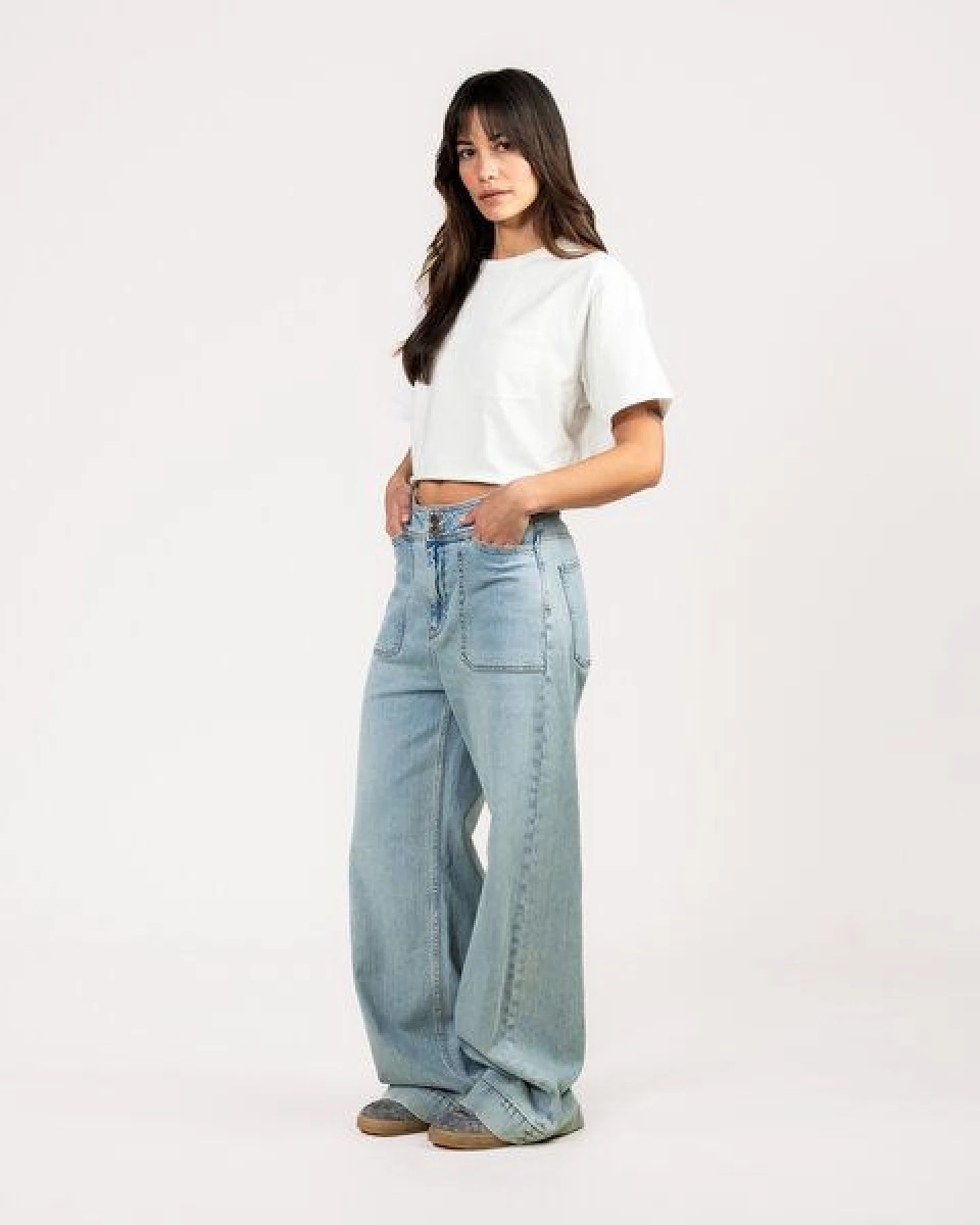Kuyichi FARRAH Flare Jeans (Worker Steel blue) – Ansicht 2