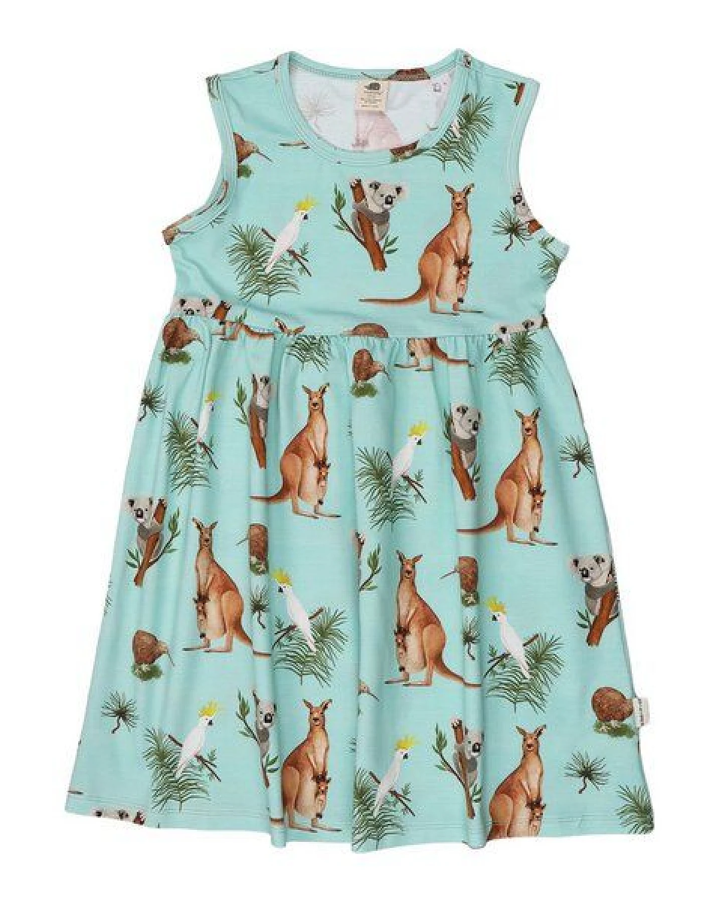 Trägerkleid Mint Kängurus & Koalas Allover-Print Bio-Baumwolle GOTS – Walkiddy – Ansicht 2