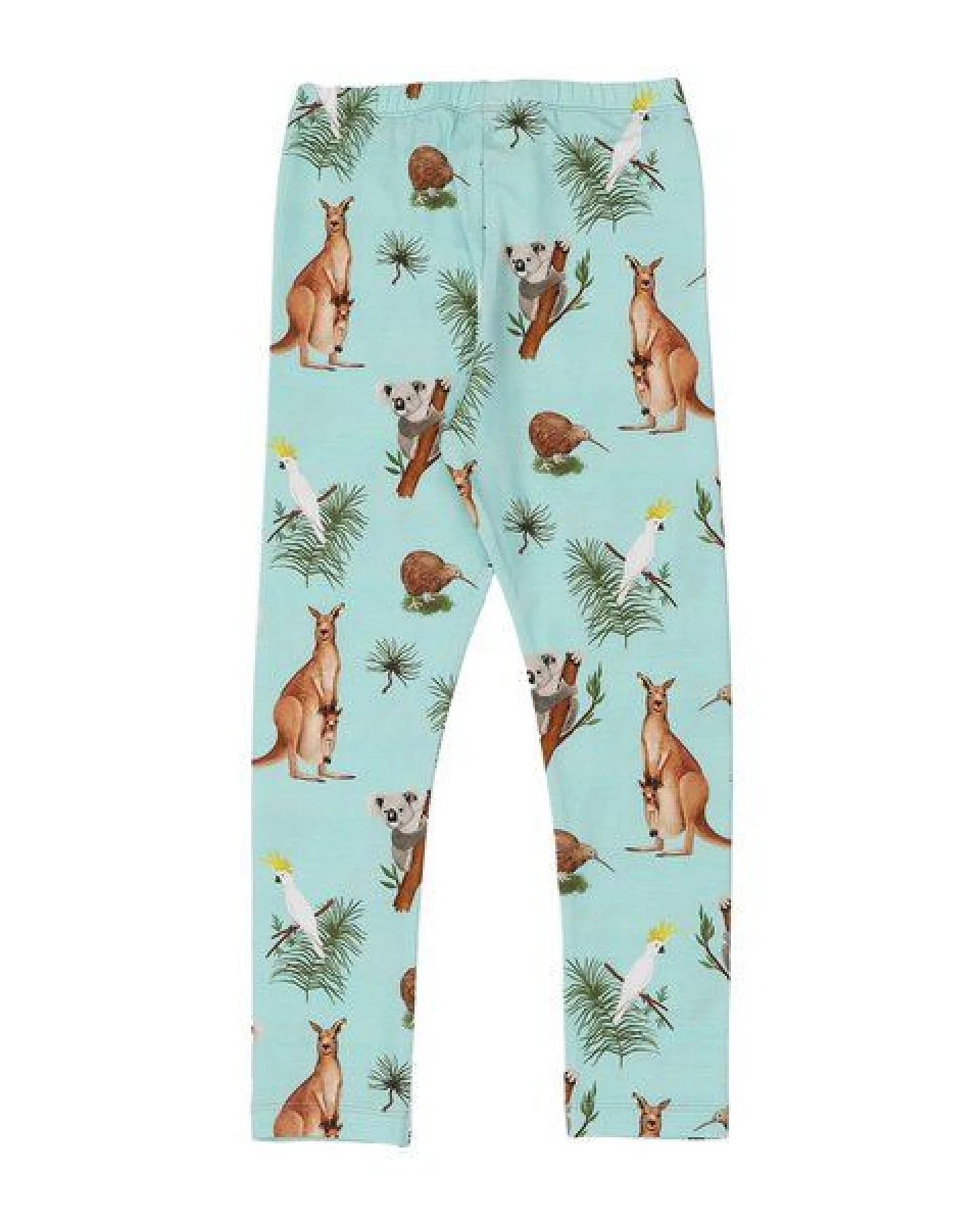 Leggings Mint Kängurus & Koalas Allover-Print Bio-Baumwolle GOTS elastisch – Walkiddy – Ansicht 4