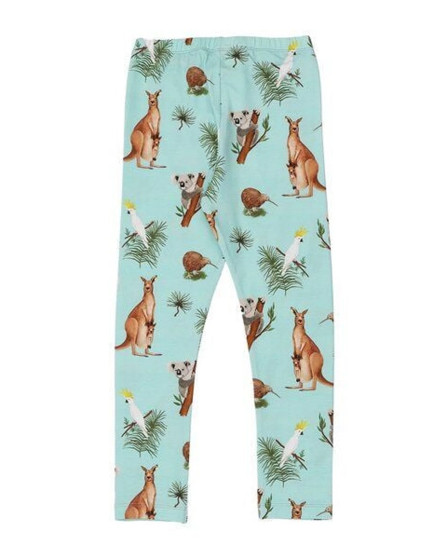 Leggings Mint Kängurus & Koalas Allover-Print Bio-Baumwolle GOTS elastisch – Walkiddy – Ansicht 4