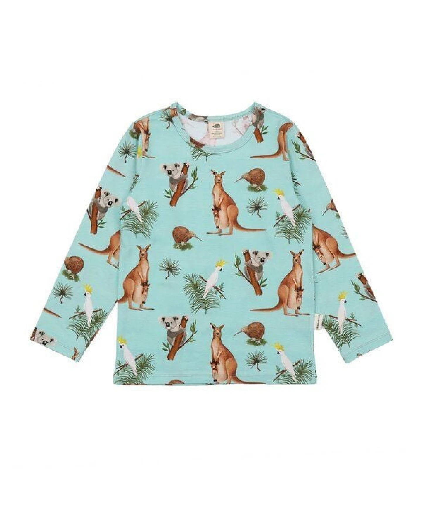 Langarmshirt Mint Kängurus & Koalas Allover-Print Bio-Baumwolle GOTS – Walkiddy – Ansicht 2