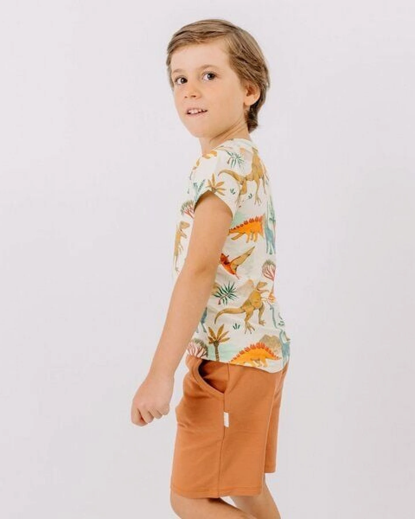 Shorts Braun Uni Bio-Baumwolle GOTS – Walkiddy – Ansicht 3