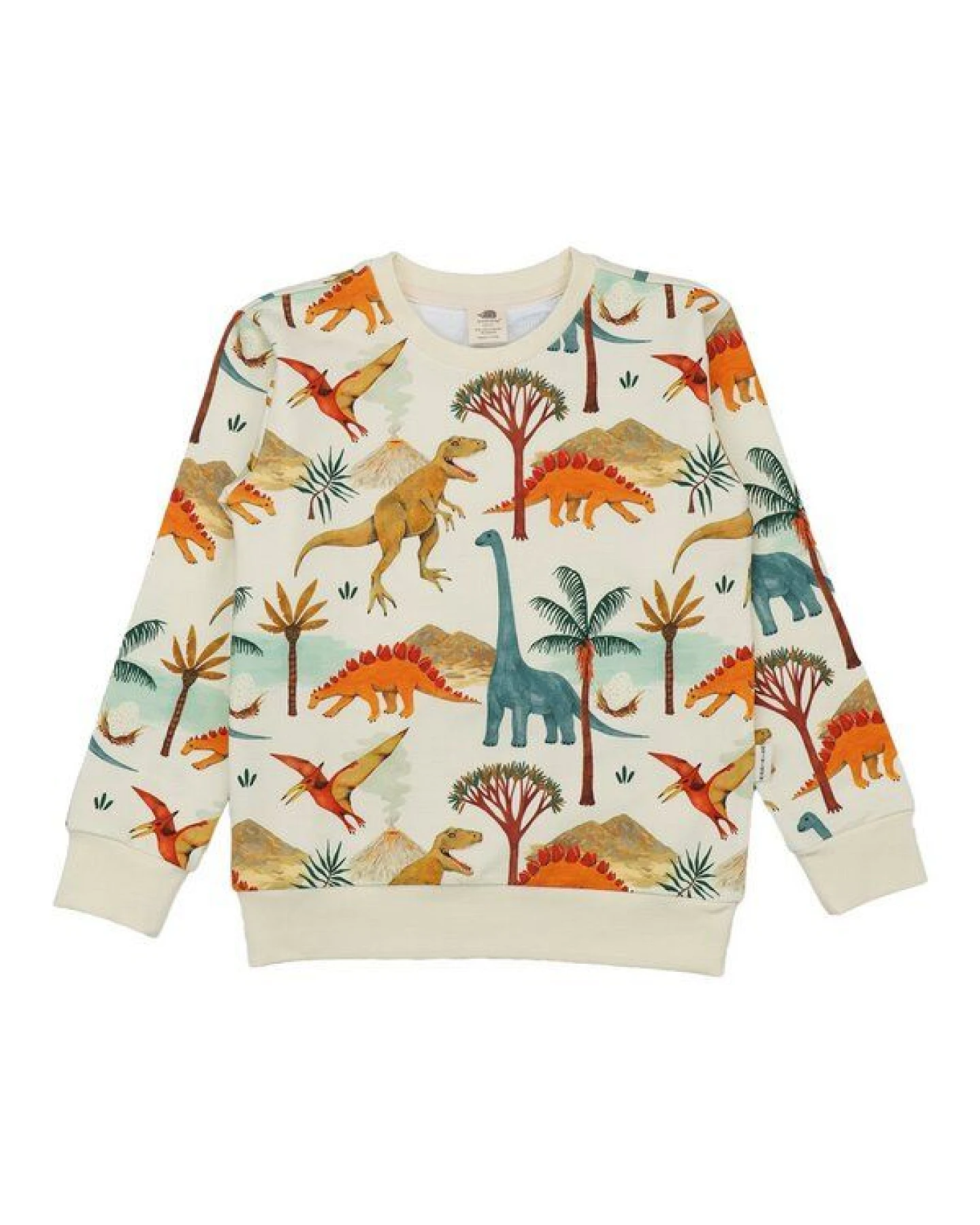 Sweatshirt Creme Dinosaurier Allover Bio-Baumwolle GOTS – Walkiddy – Ansicht 2