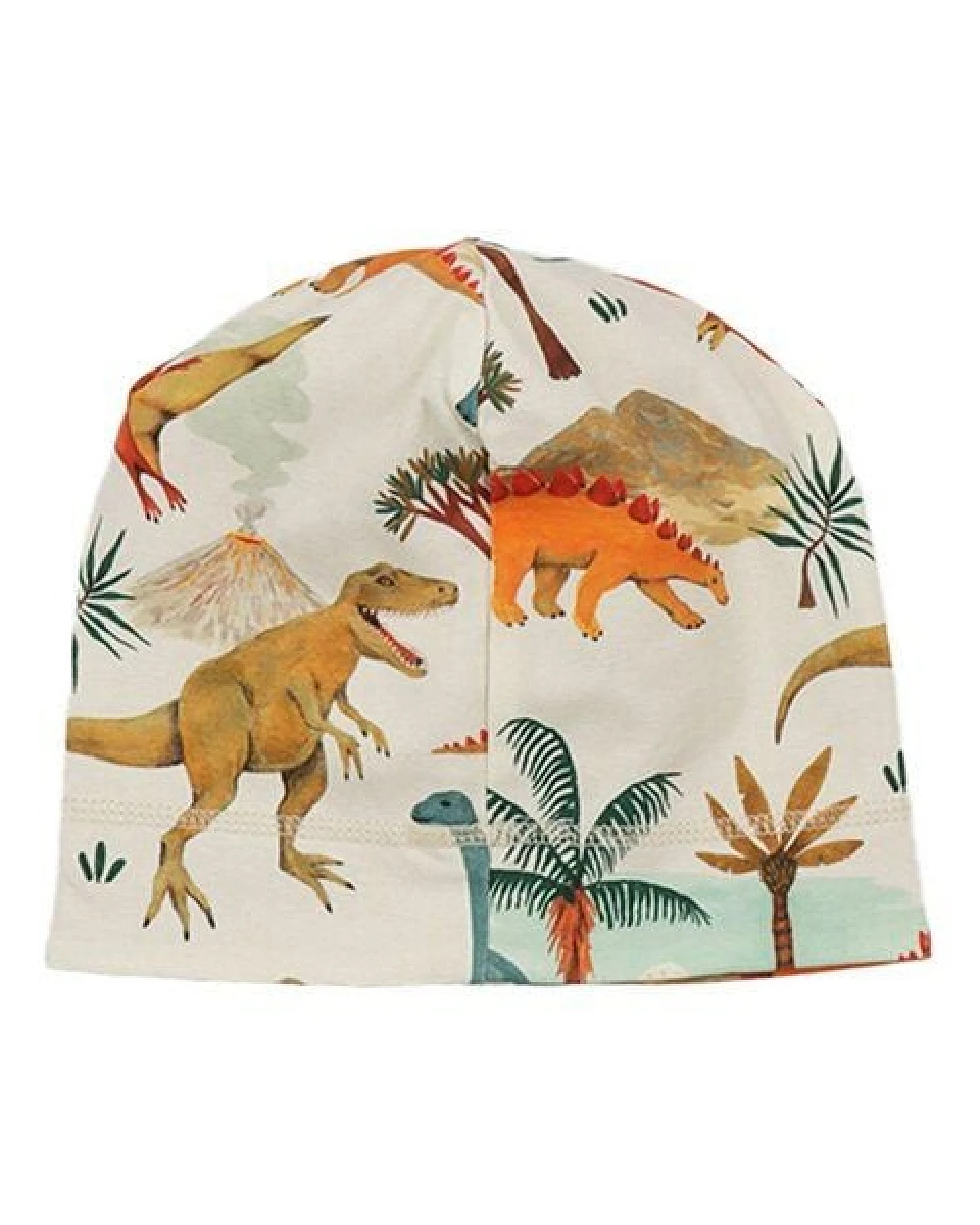 Beanie Creme Dinosaurier Allover Bio-Baumwolle GOTS – Walkiddy – Ansicht 4