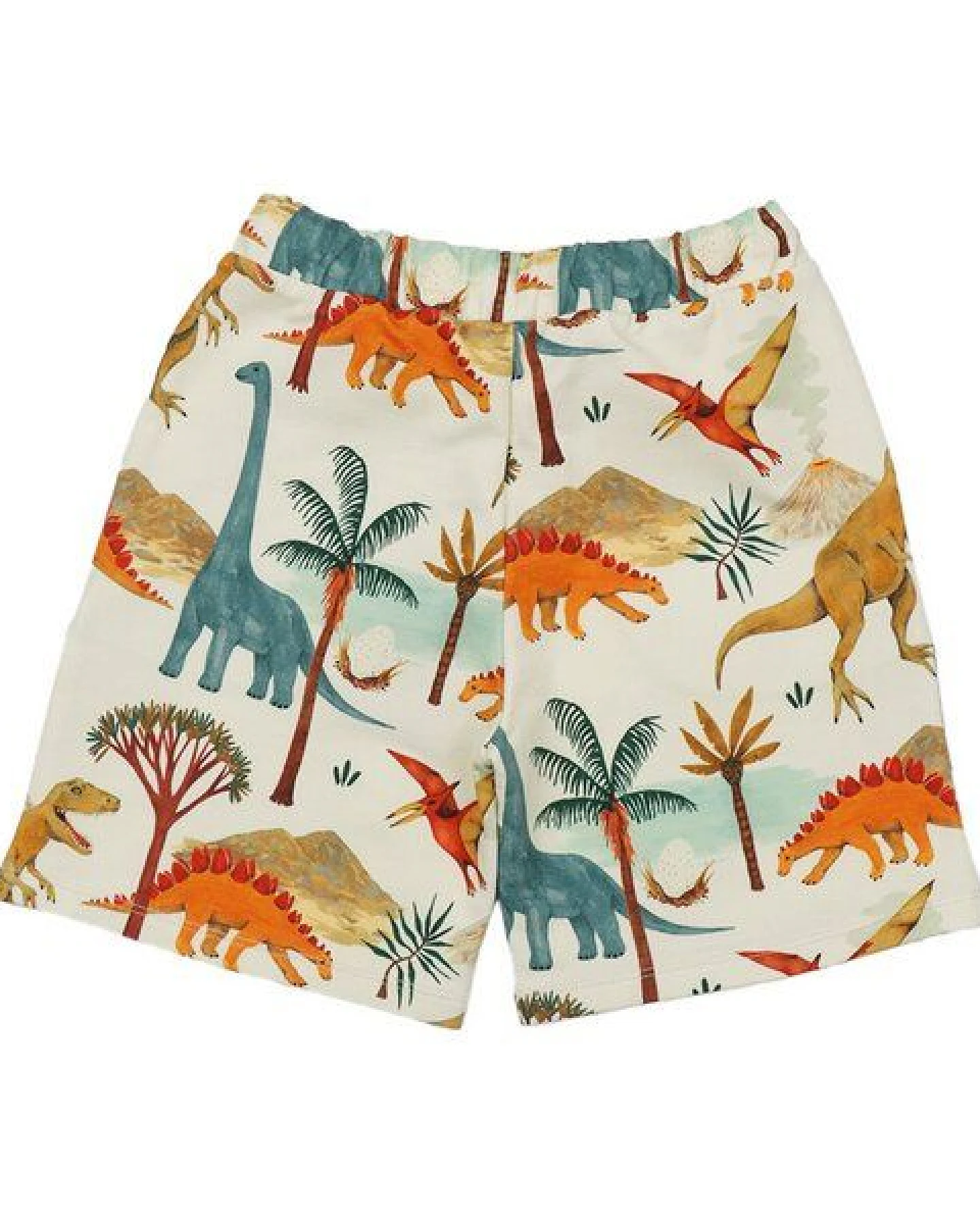 Shorts Creme Dinosaurier Allover Bio-Baumwolle GOTS – Walkiddy – Ansicht 3