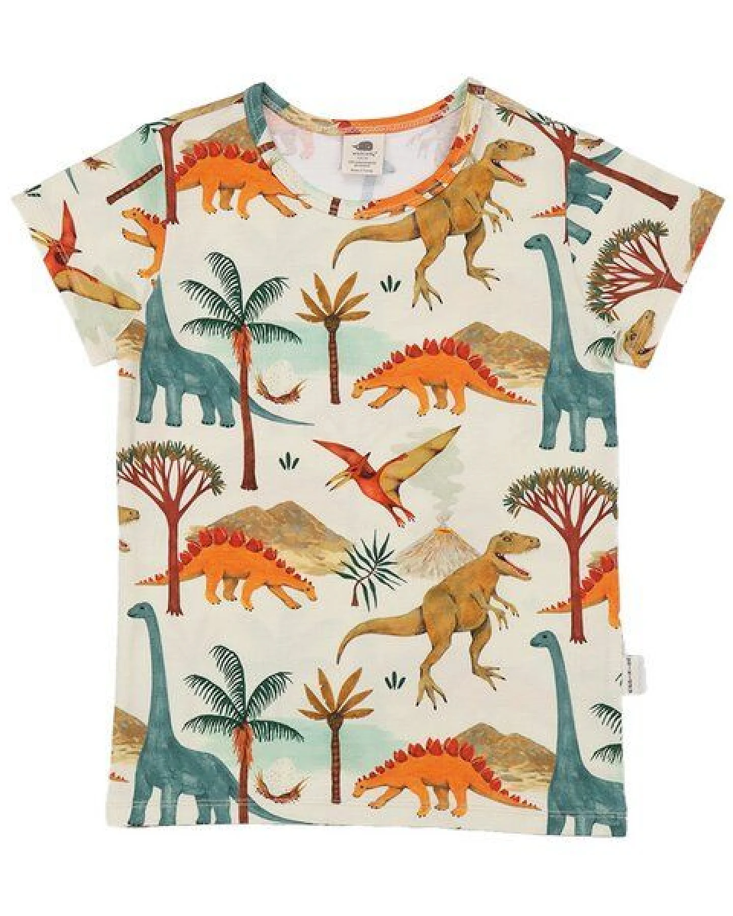 T-Shirt Creme Dinosaurier Allover Bio-Baumwolle GOTS – Walkiddy – Ansicht 4