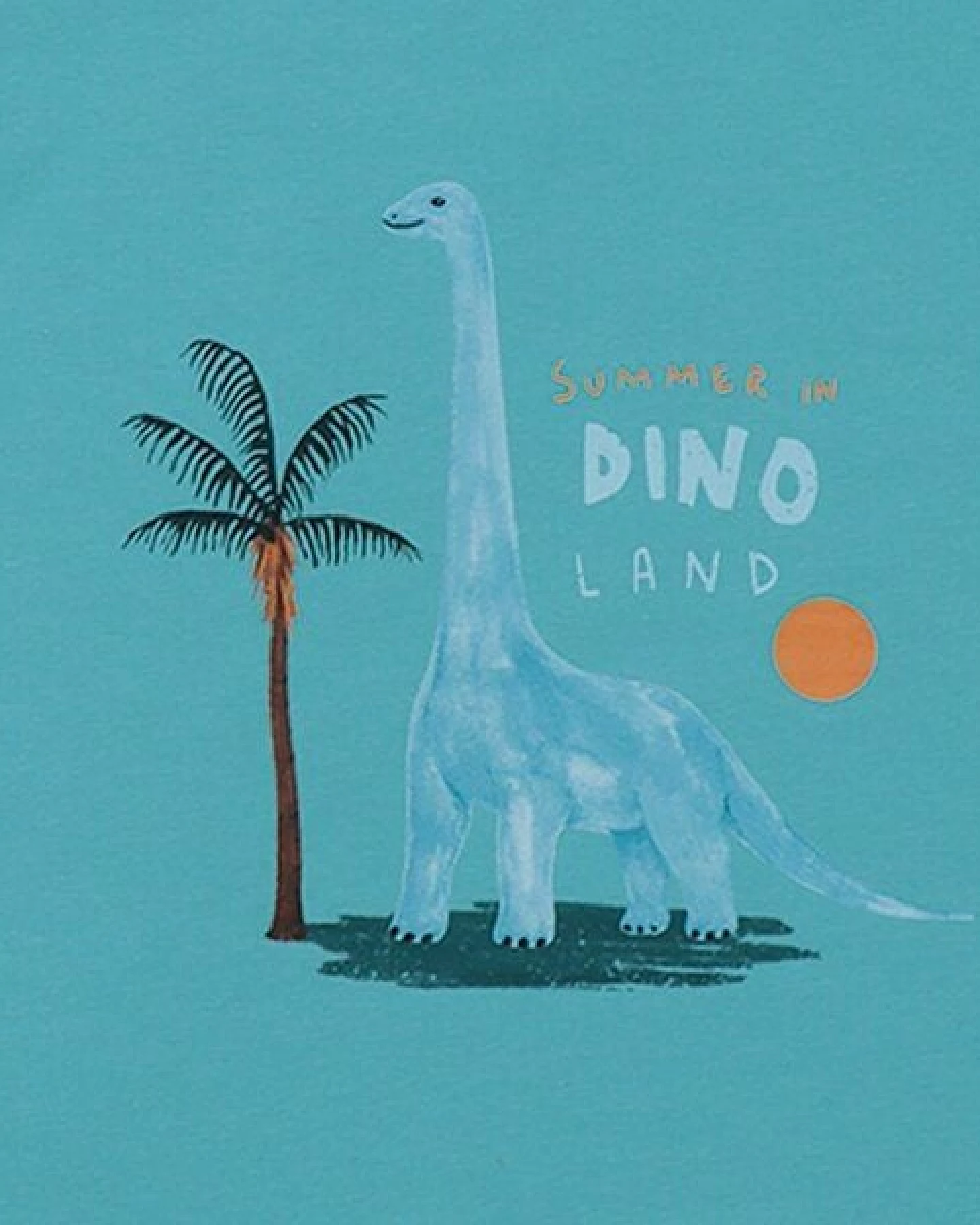 T-Shirt Mint Brontosaurus platzierter Print Bio-Baumwolle GOTS – Walkiddy – Ansicht 3