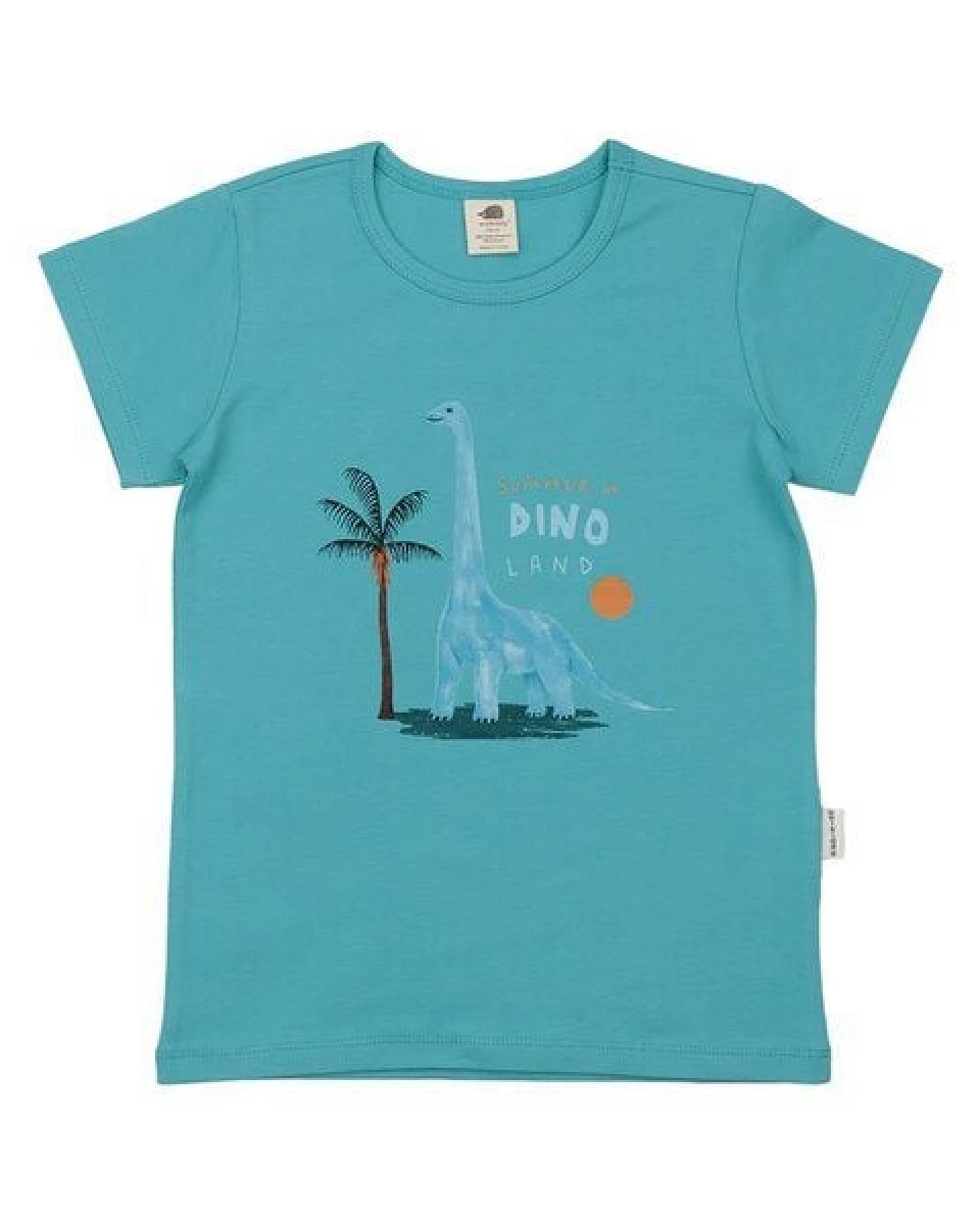 T-Shirt Mint Brontosaurus platzierter Print Bio-Baumwolle GOTS – Walkiddy – Ansicht 2
