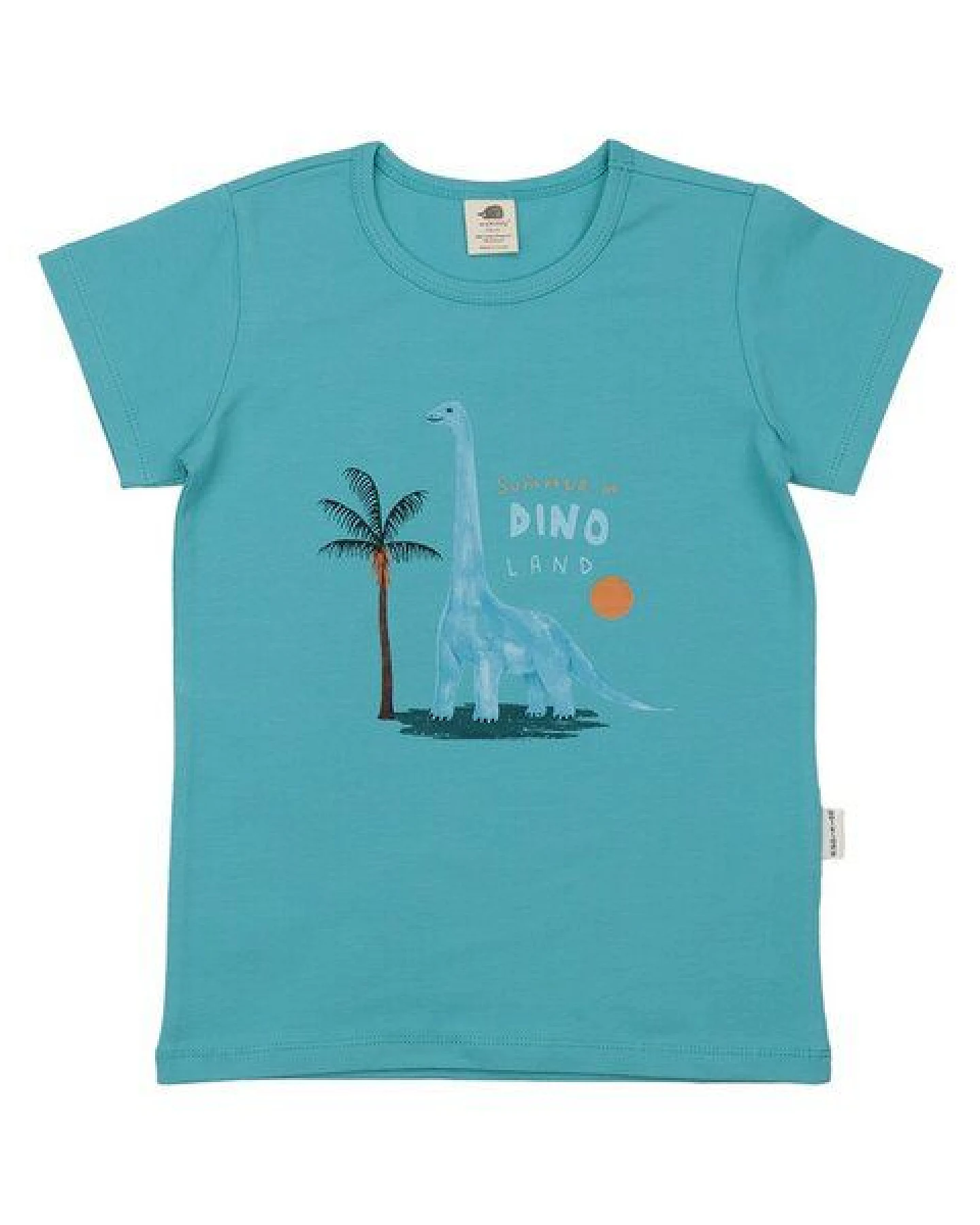 T-Shirt Mint Brontosaurus platzierter Print Bio-Baumwolle GOTS – Walkiddy – Ansicht 2