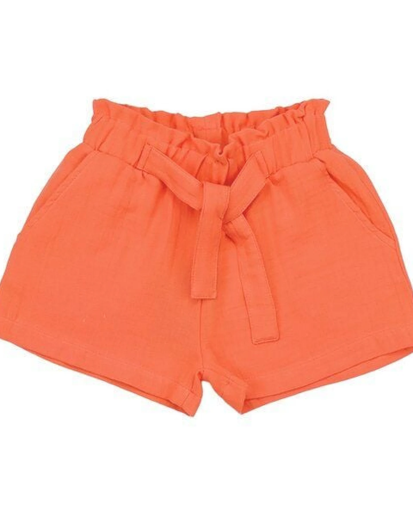 Shorts Koralle uni Musselin Bio-Baumwolle GOTS – Walkiddy – Ansicht 4